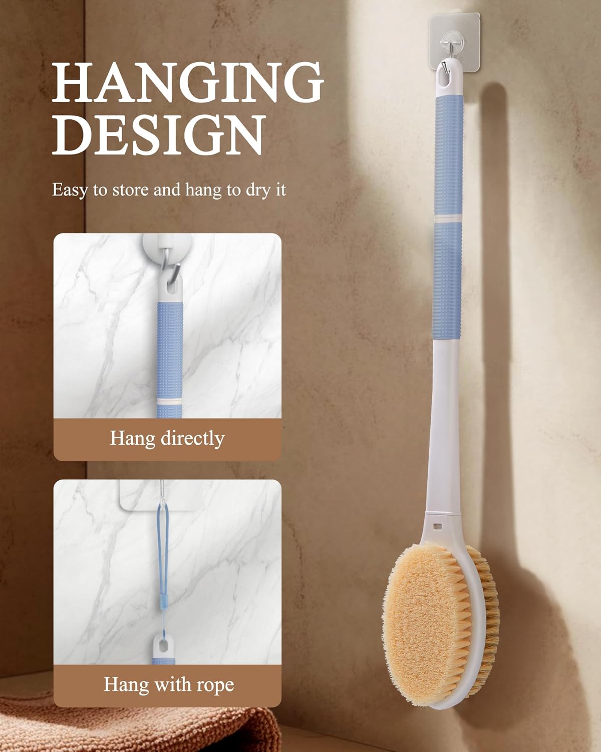 Thumbnail 6 de Rafow Back Scrubber Body Shower Brush: Massage & Exfoliation with 46 cm Handle