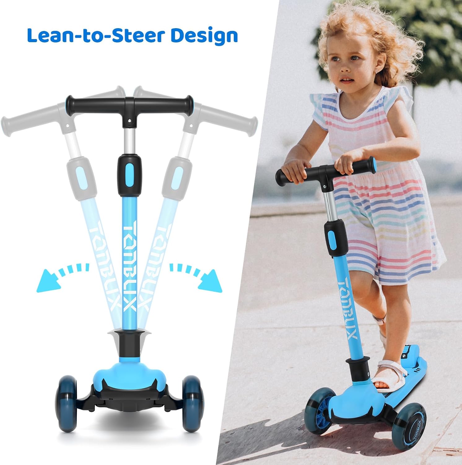 Thumbnail 5 de TONBUX Kids Scooter Adjustable 24.5–34 in