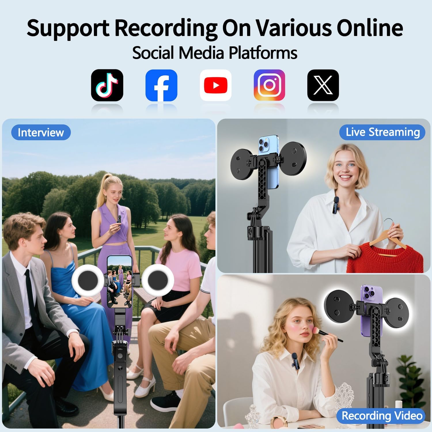 Thumbnail 3 de yAyusi Vlogging Kit 180cm tripod