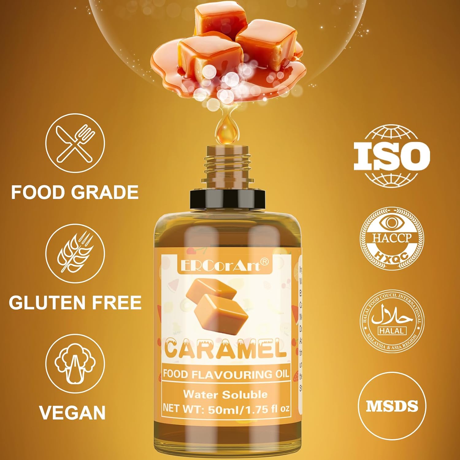 Detalle 2 de Caramel Food Flavouring Oil 50 ml 🍬