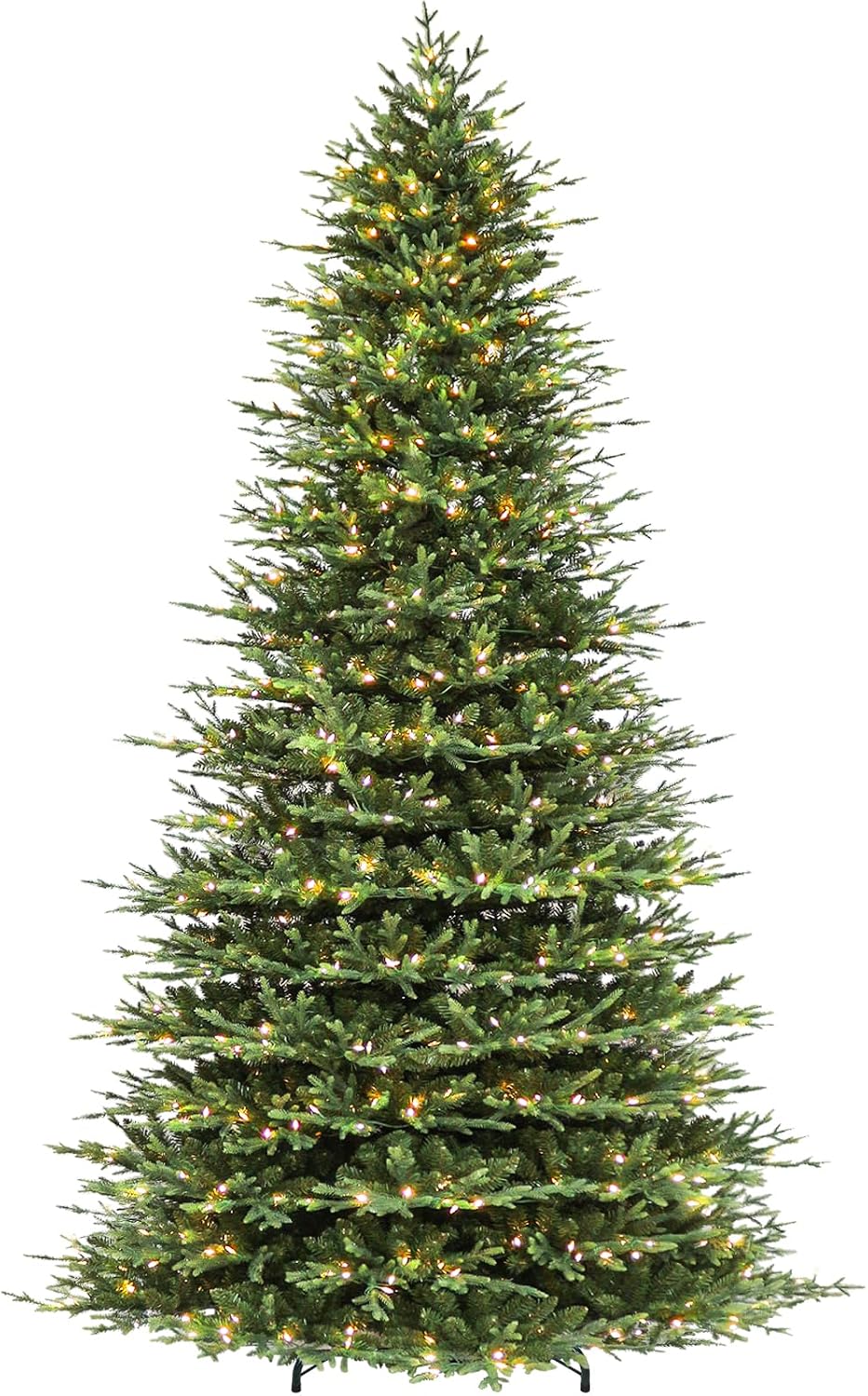 Detalle de Hykolity 12 ft Prelit Artificial Christmas Tree, 850 Warm White LEDs, 8,165 Tips