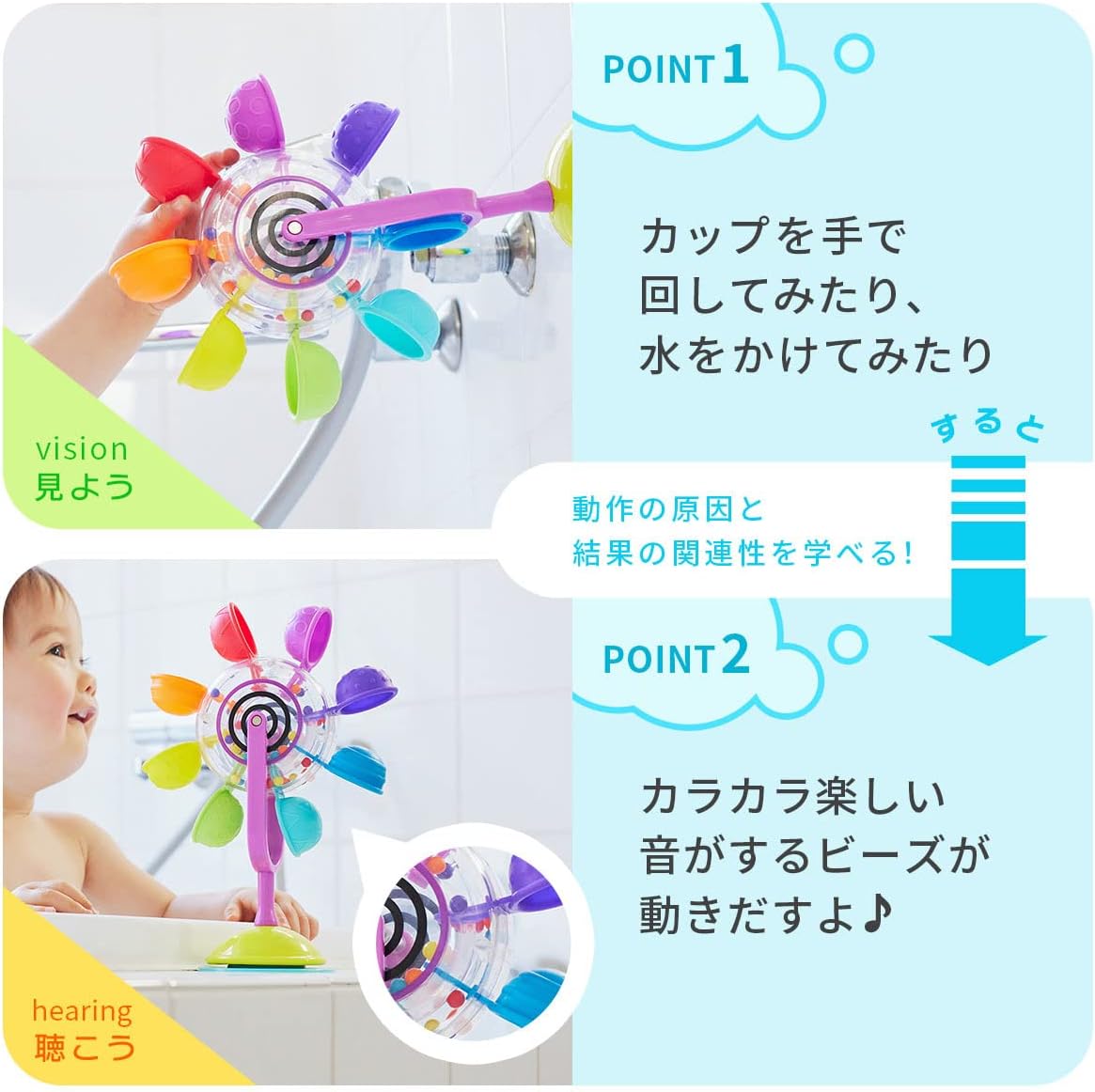 Detalle de SASSY TYSA13061 レインボーかんらんしゃ お風呂・プール用回転おもちゃ