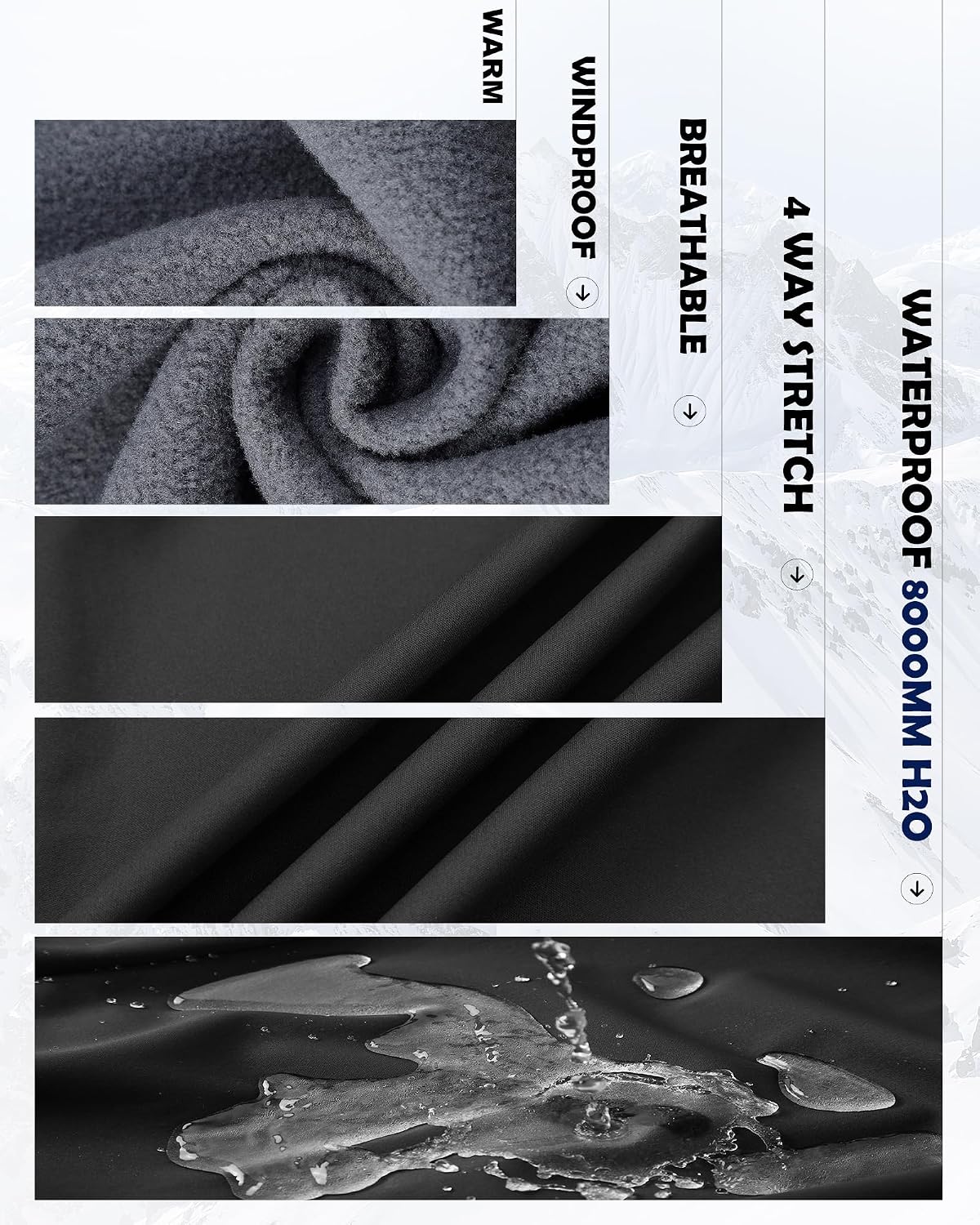 Detalle 2 de 33,000ft Damen Fleece Softshelljacke mit Kapuze – wasserdicht, winddicht fürs Radfahren & Outdoor