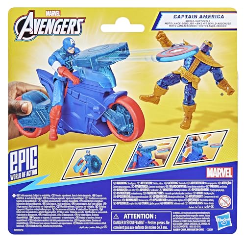 Thumbnail 12 de Marvel Avengers Epic World of Action Moto lanzaescudos del Capitán América