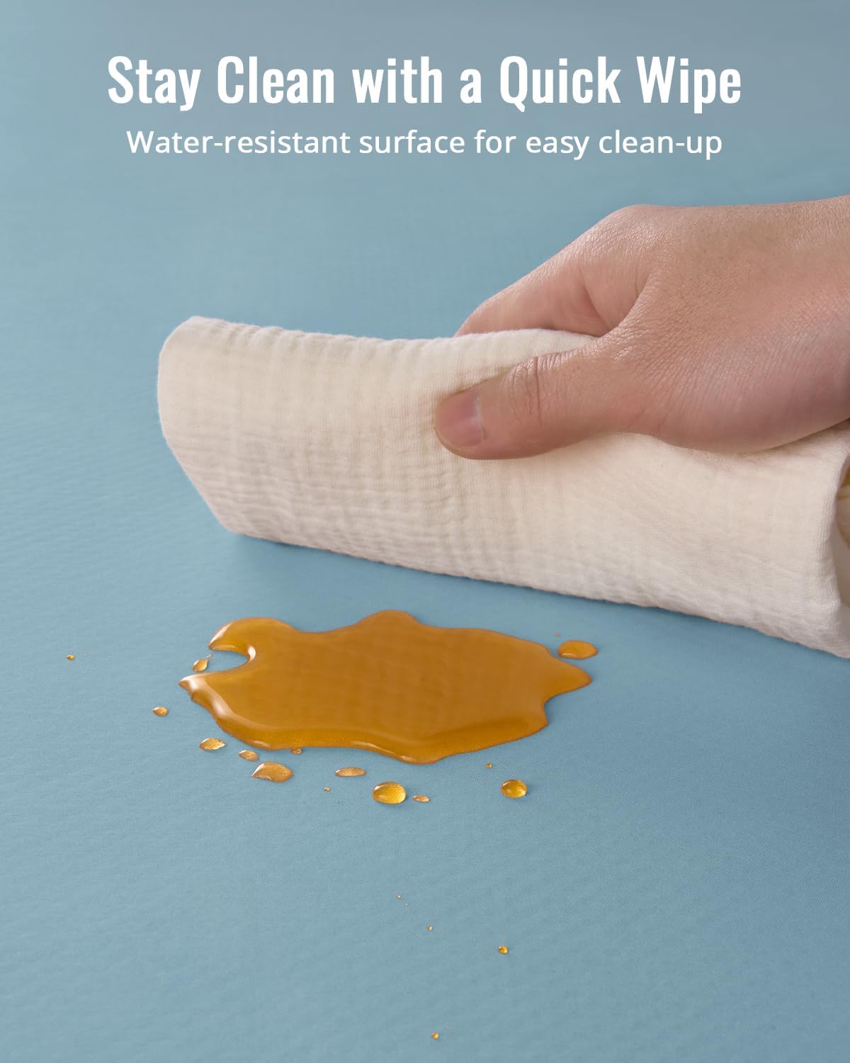 Thumbnail 5 de Blissful Diary Baby Splat Mat for Under High Chair (Slate Blue) – wipeable, waterproof & anti-slip