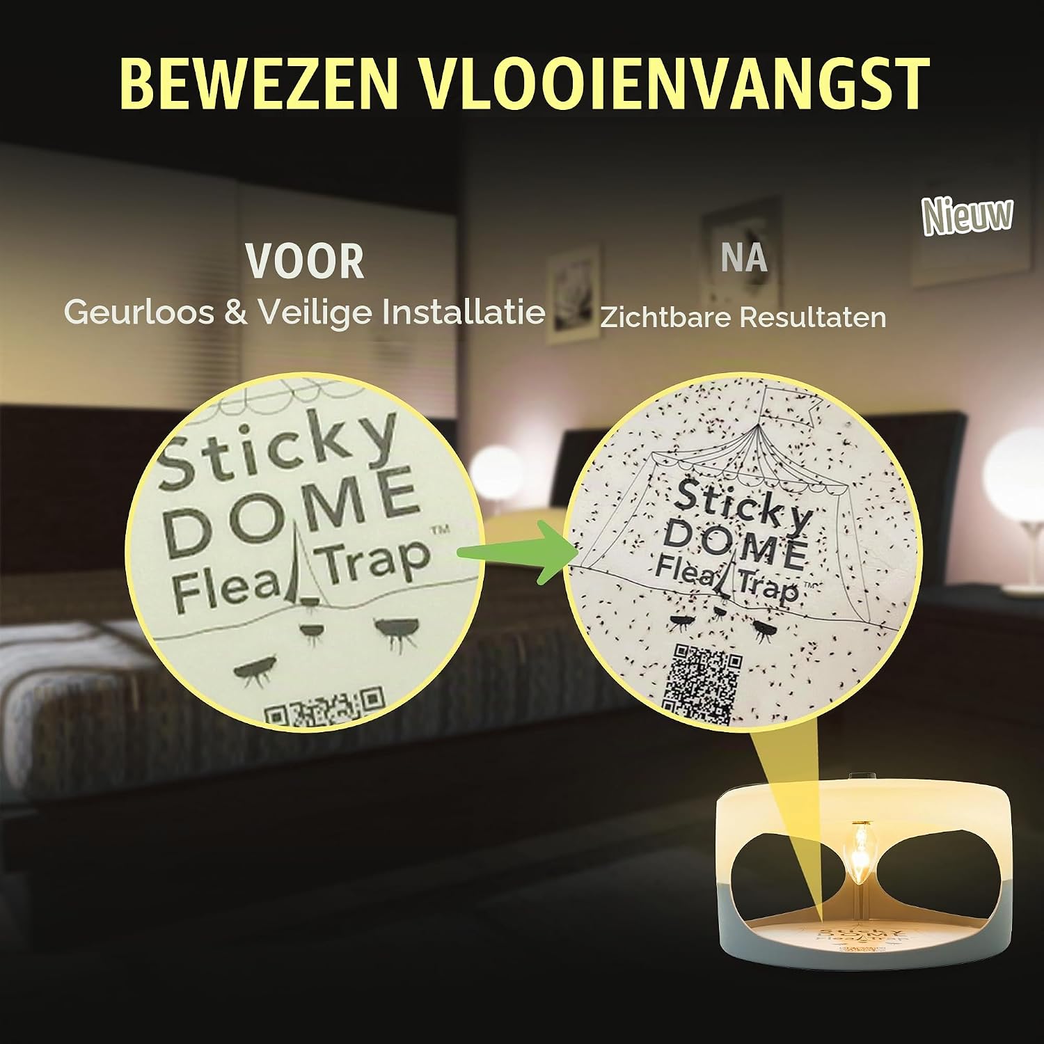 Thumbnail 6 de ASPECTEK Aspectek Trapest Sticky Dome Flea Trap – elektrische vlooienval met 2 lijmschijven