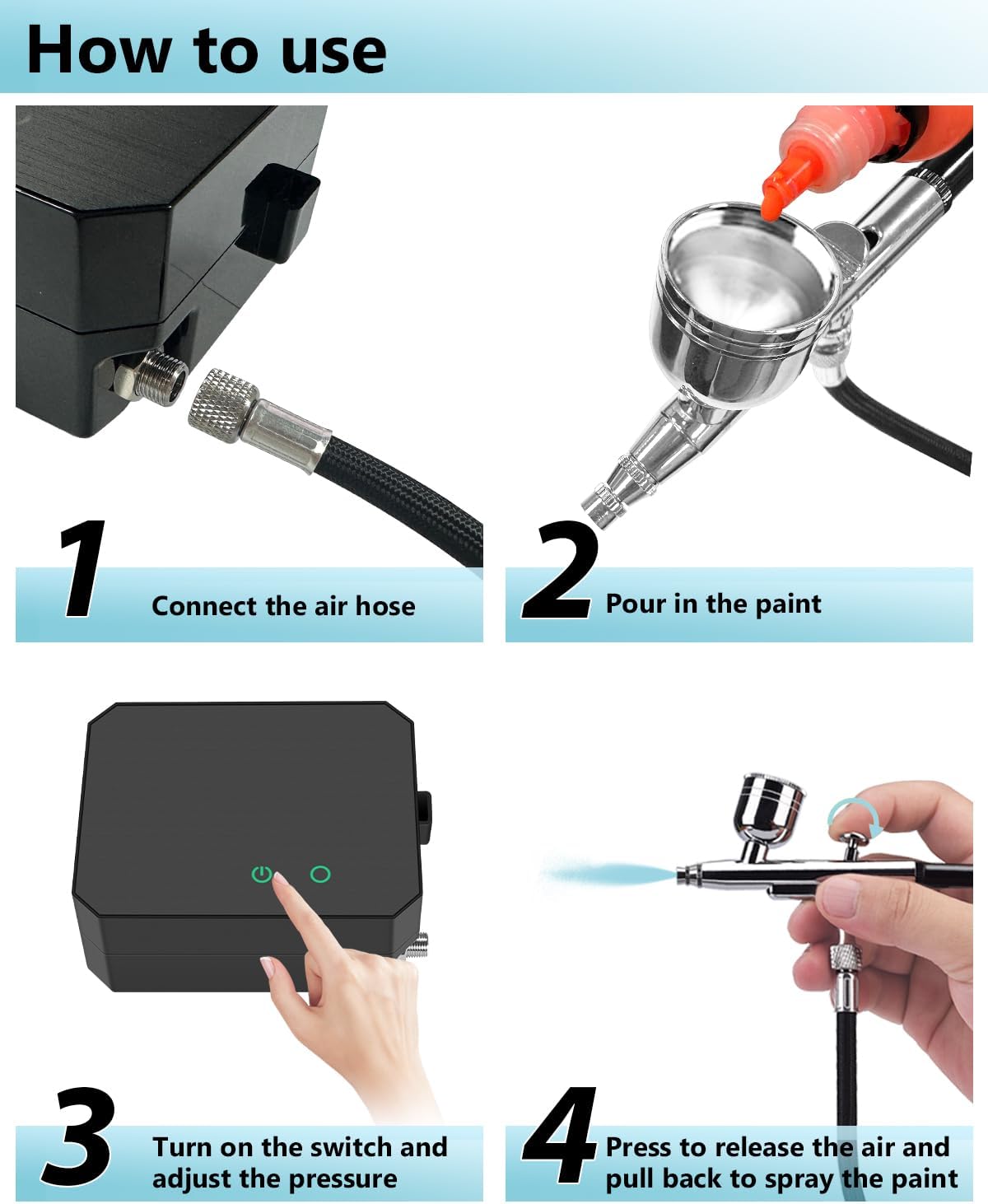 Thumbnail 3 de Powate Airbrush Kit 40PSI