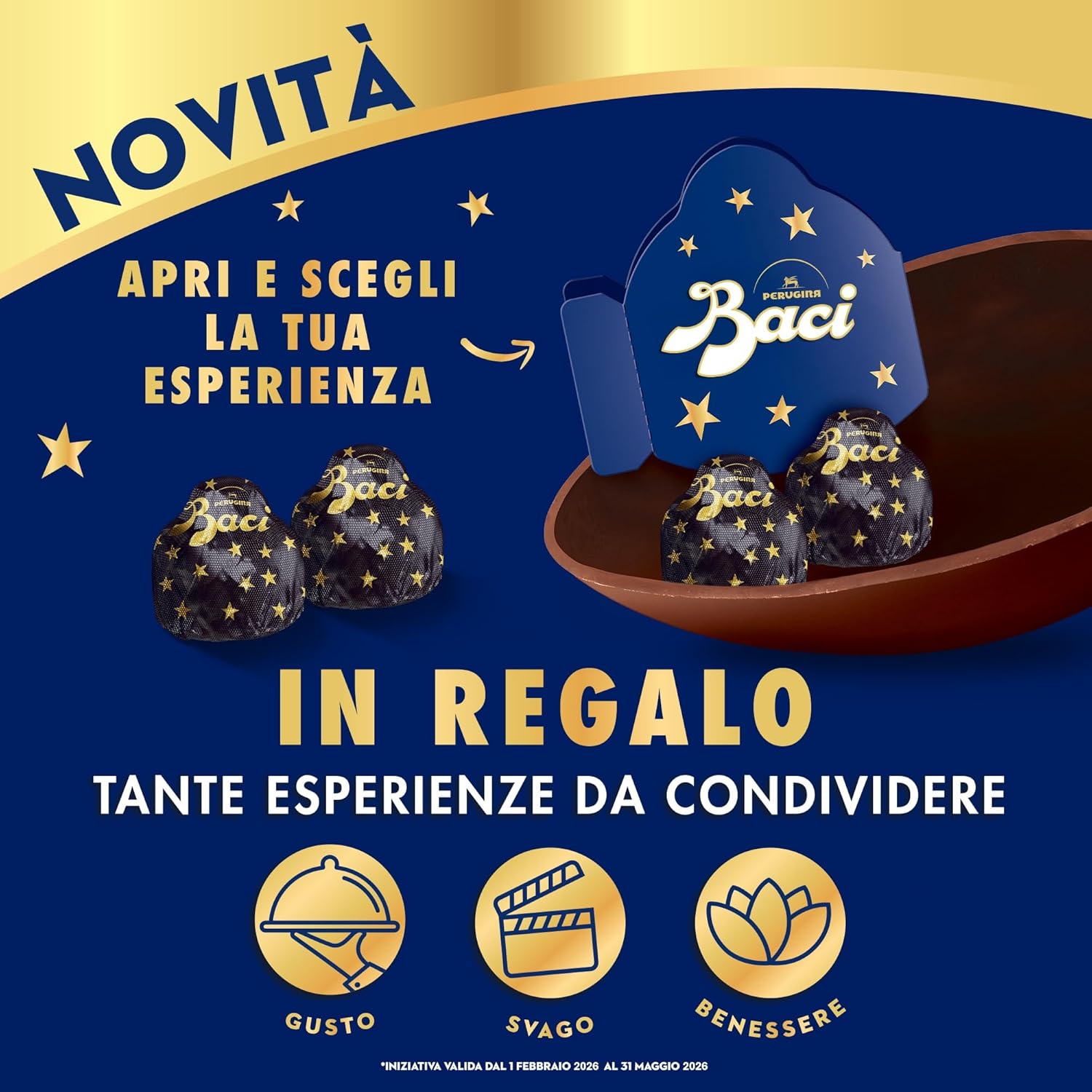 Thumbnail 4 de Uovo di Pasqua 2026 Perugina con cioccolato fondente 70% e sorpresa + 4 cioccolatini (265 g)