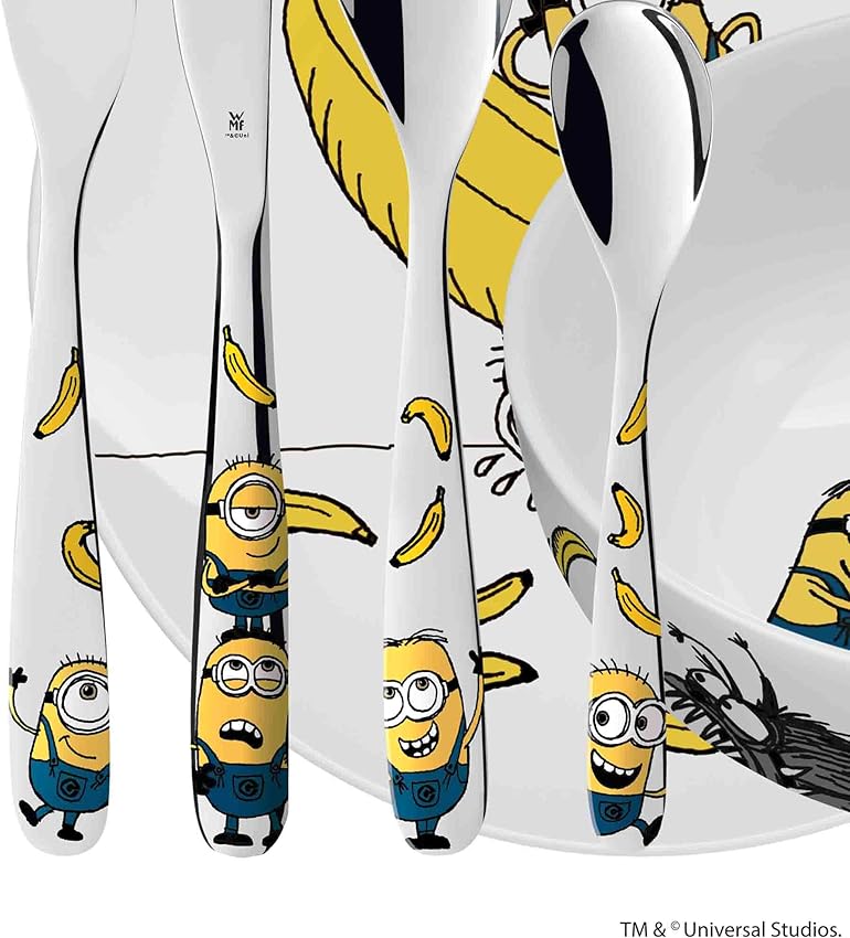 Detalle de WMF Minions - Vajilla infantil de acero inoxidable 6 pzs