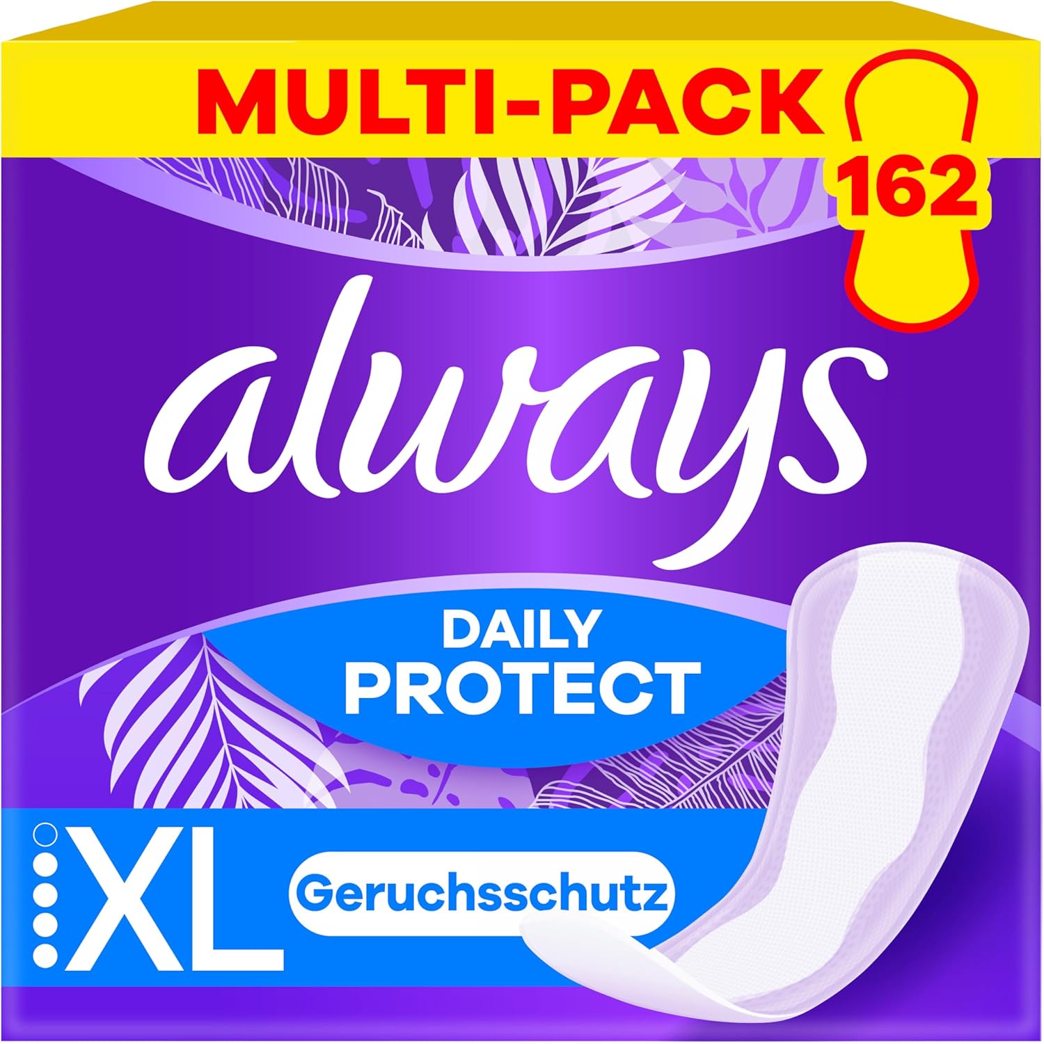 Detalle de Always Daily Protect Damen Extra Long 162 Slipeinlagen – Sparpackung 3x54 Stück mit frischem Duft