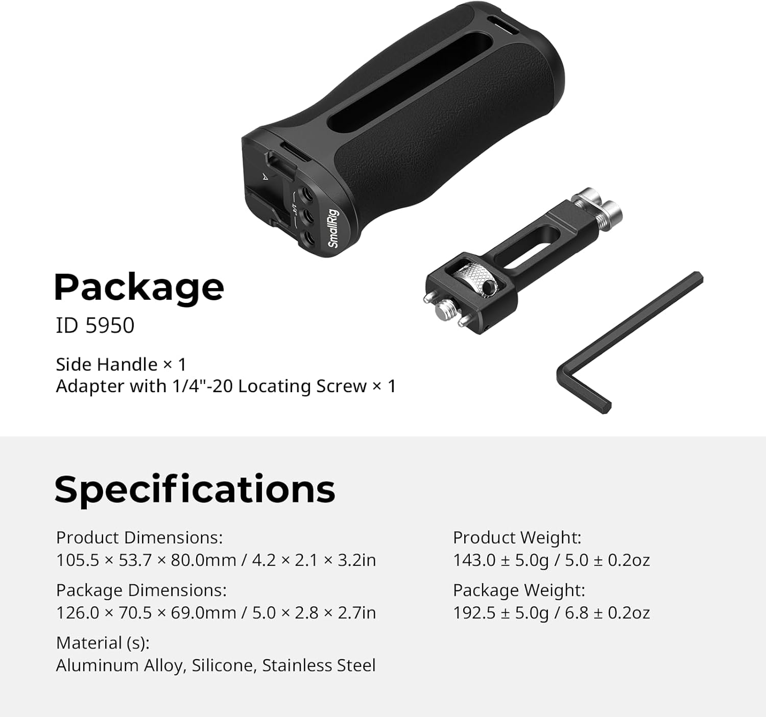 Thumbnail 6 de SmallRig Maniglia laterale con vite di posizionamento 1/4''-20 5950
