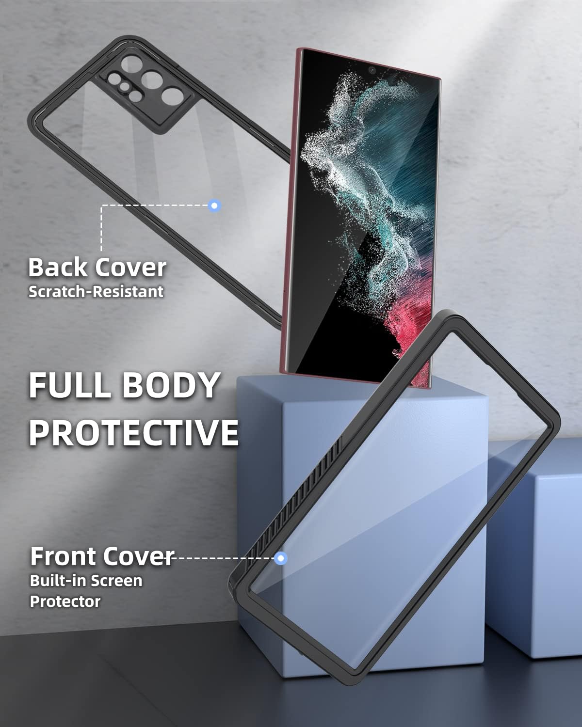 Detalle de Beeasy Samsung Galaxy S22 Ultra 5G case, IP68 360 protection