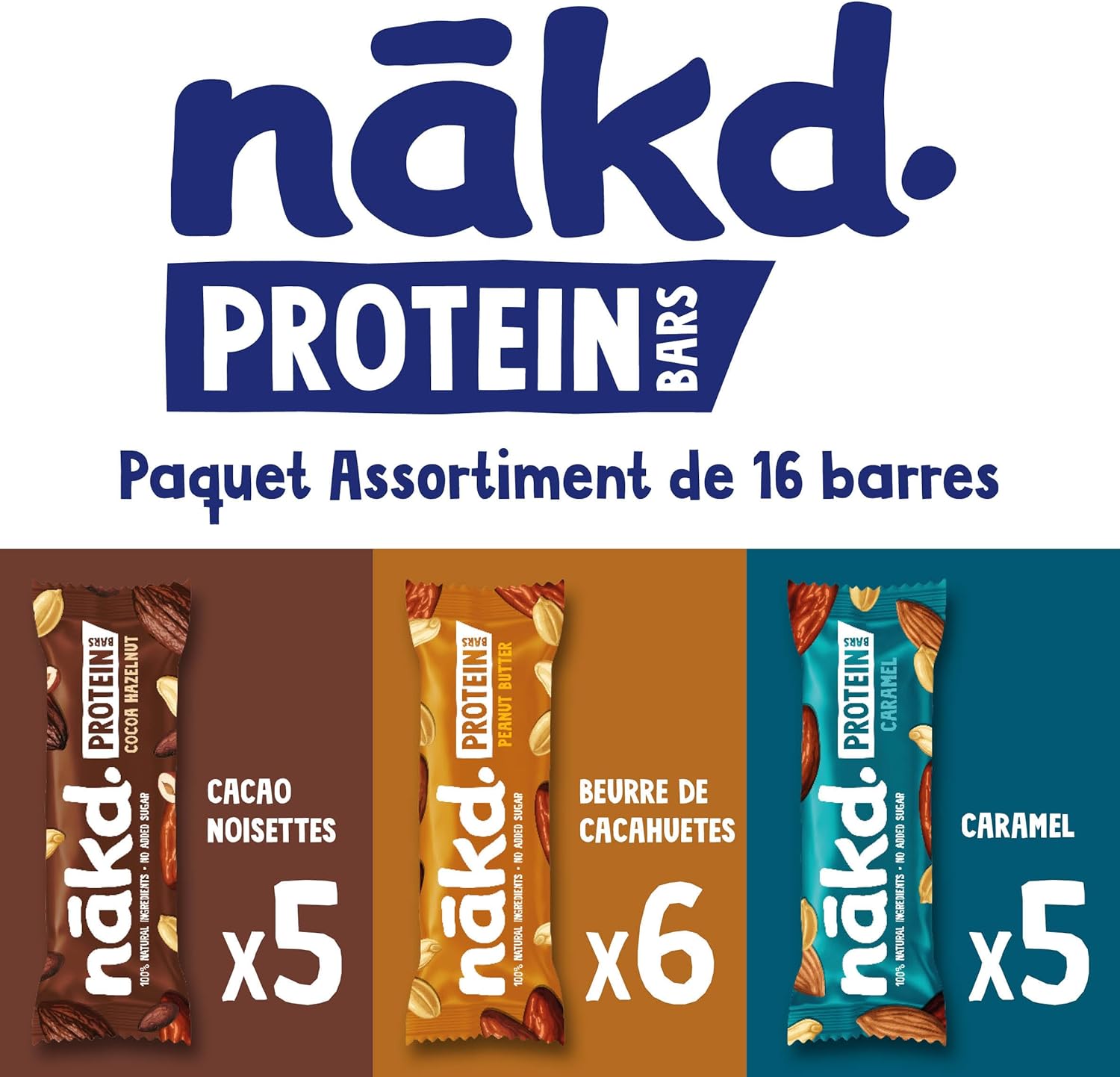 Thumbnail 2 de Nākd. Protein Paquet Assortiment – Barres protéinées véganes, 7 g de protéines végétales, 16 x 45 g