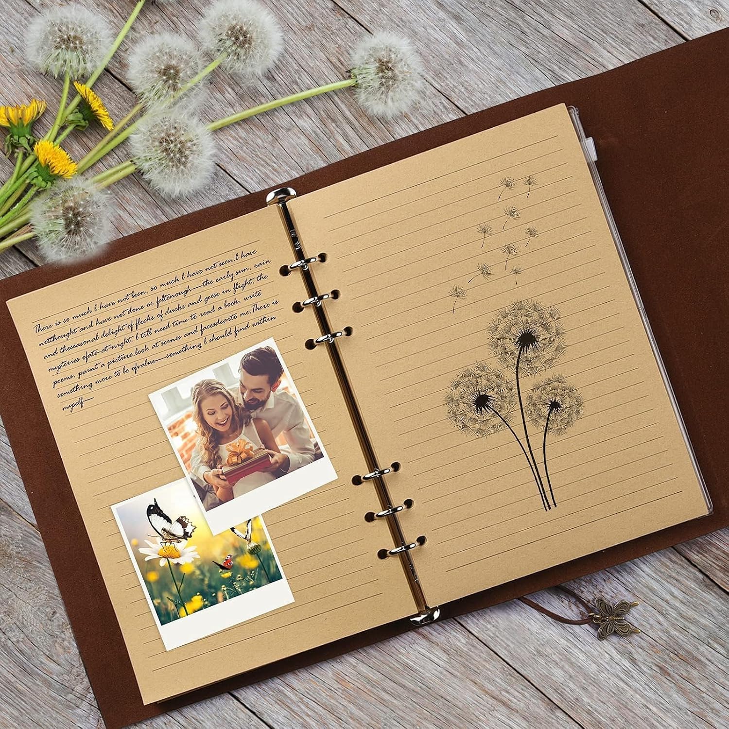 Thumbnail 2 de OMEYA Leather Journal Notebook Blue A5 16.5x23.4cm