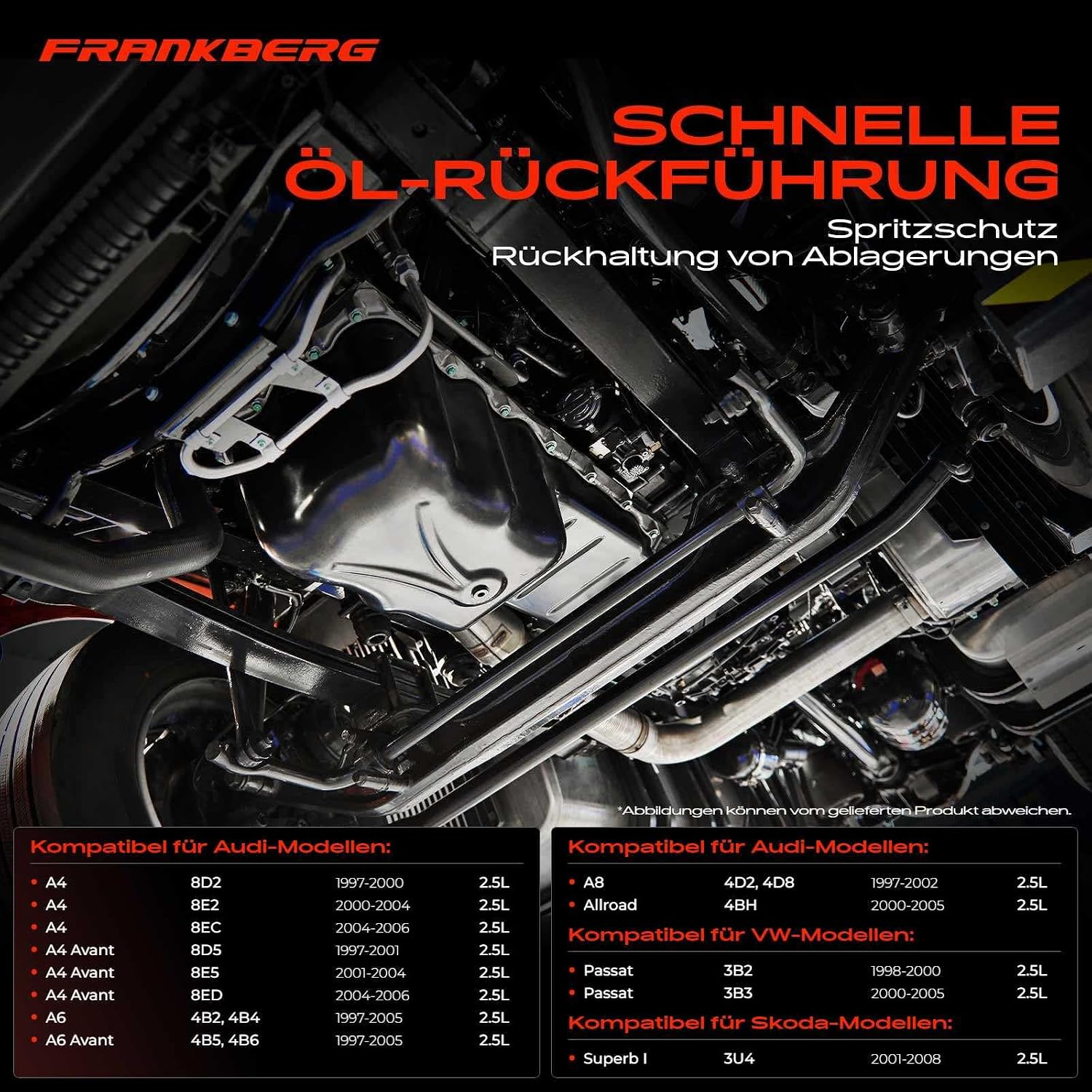 Detalle de Frankberg Ölwanne für diverse Audi/ VW-Modelle (u. a. Passat, A4, Superb) – passend für 1.9/2.0 Diesel 1997–2008