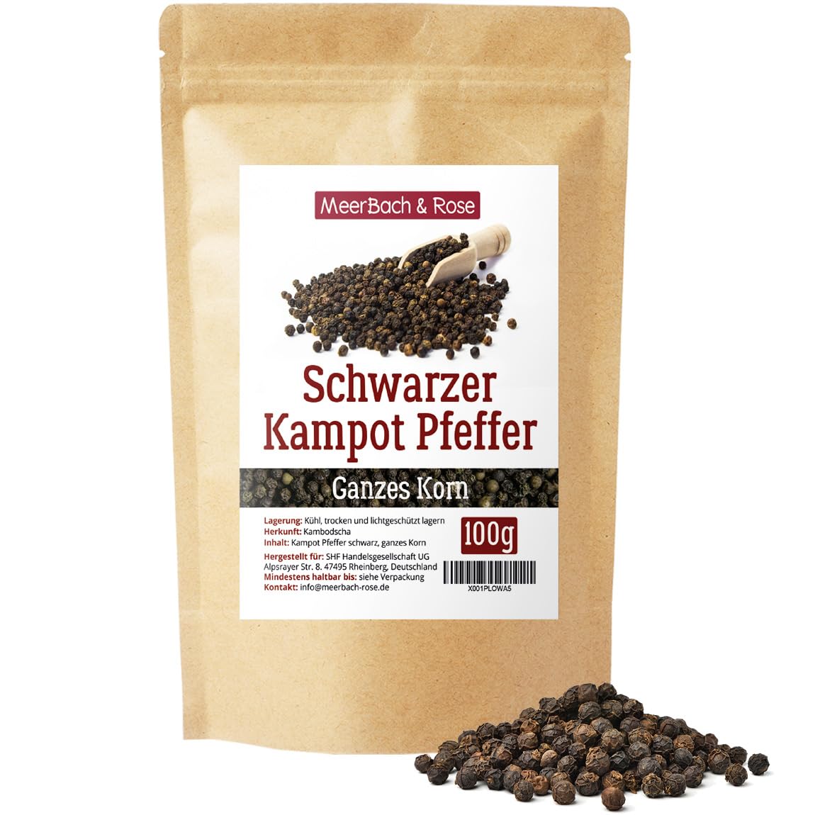 Detalle de Kampot Pfeffer schwarz 100g – Feinster schwarzer Pfeffer aus Kambodscha, ganz