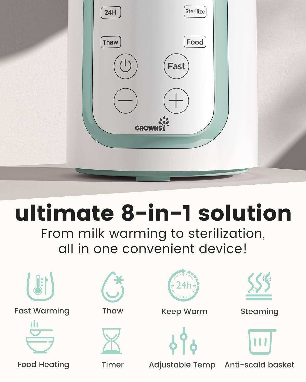 Detalle de Grownsy Baby Bottle Warmer 8-in-1 with Timer
