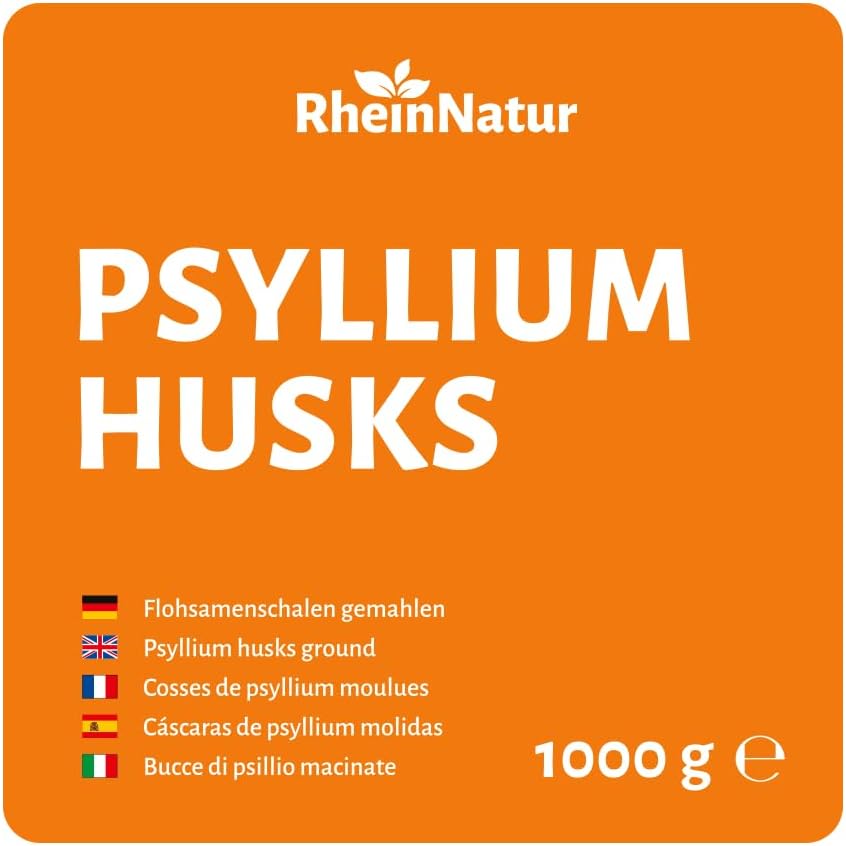 Detalle de RheinNatur Psylliumskal 1 kg – finmalet pulver för bakning, fiberrikt och växtbaserat