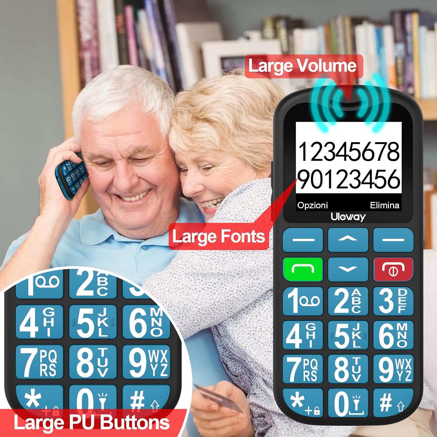 Detalle 2 de USHINING 4G Senior Mobile Phone with SOS Button