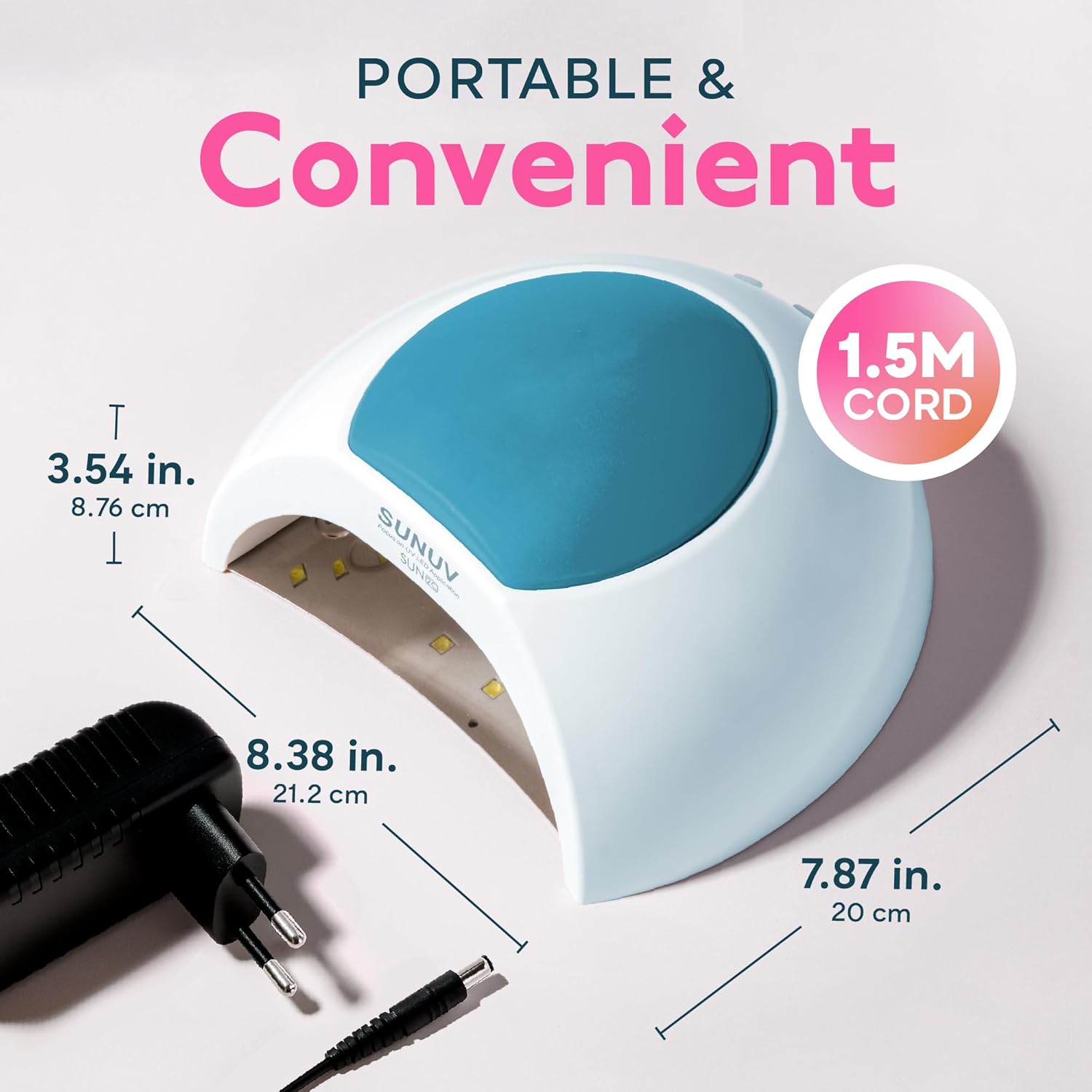 Detalle 2 de SUNUV Lampada Unghie LED UV Professionale Bluastro: asciuga gel e semipermanente con sensore automatico e 4 timer