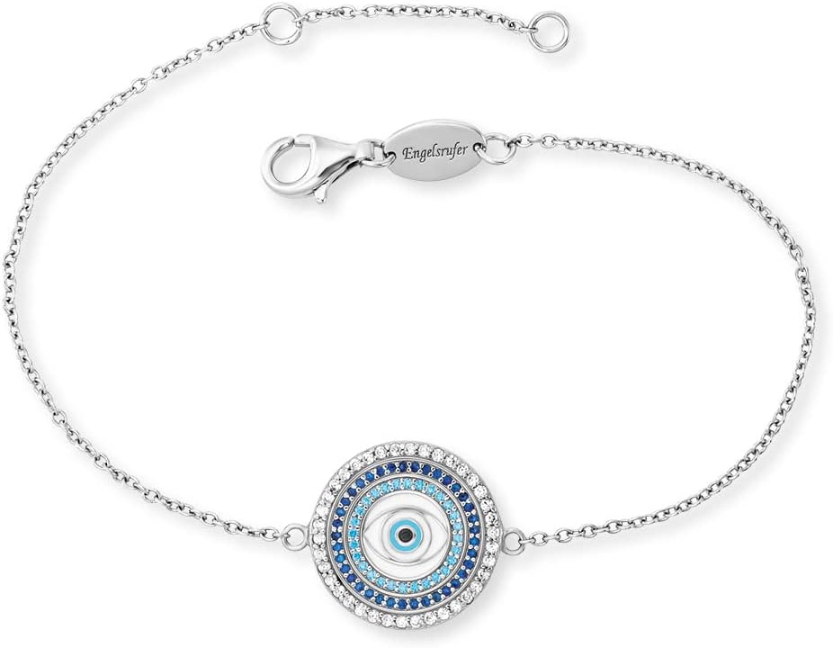 Detalle de Engelsrufer Damen-Armband aus 925 Silber Nazar Auge mit Emaille und Zirkonia – ERB-EYE-ZIM