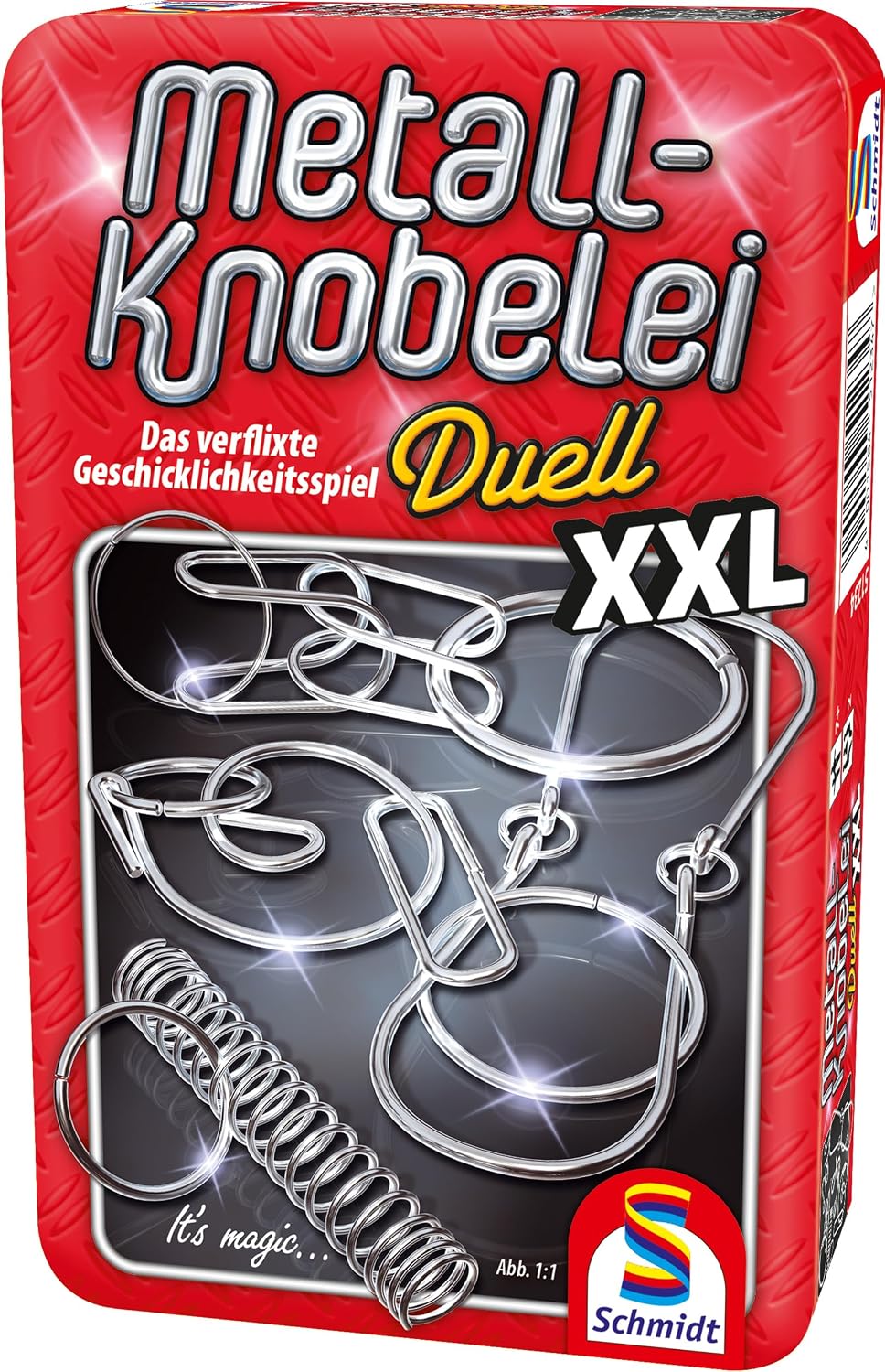 Detalle de Schmidt Spiele 51234 XXL-metallpussel med sex klurigheter och metallask