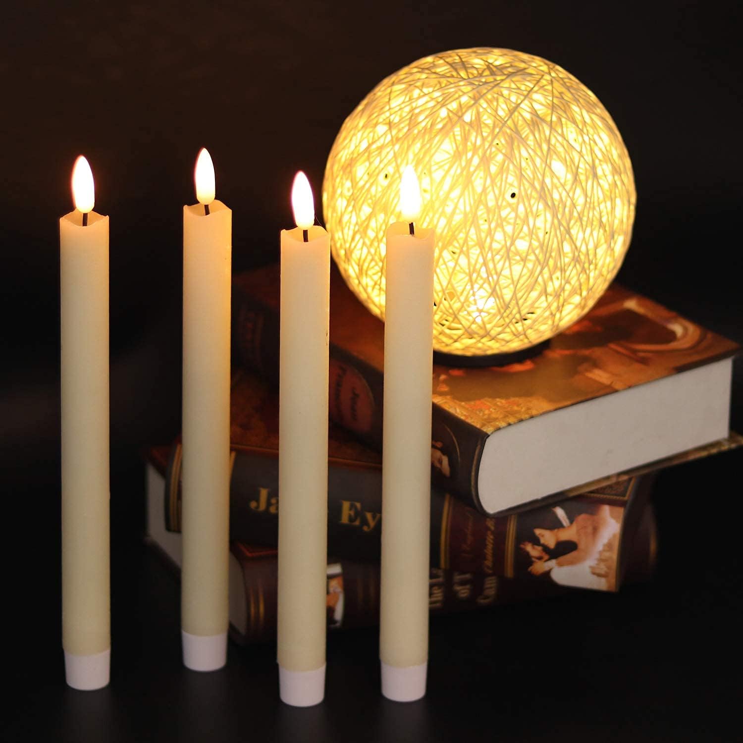 Detalle 2 de GenSwin Flameless Ivory Taper Candles Pack of 6 ๐ฏ
