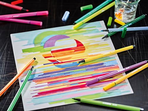 Detalle de STABILO Pen 68 ARTY – Étui ressourçant de 30 feutres couleur assortie pour coloriage adulte