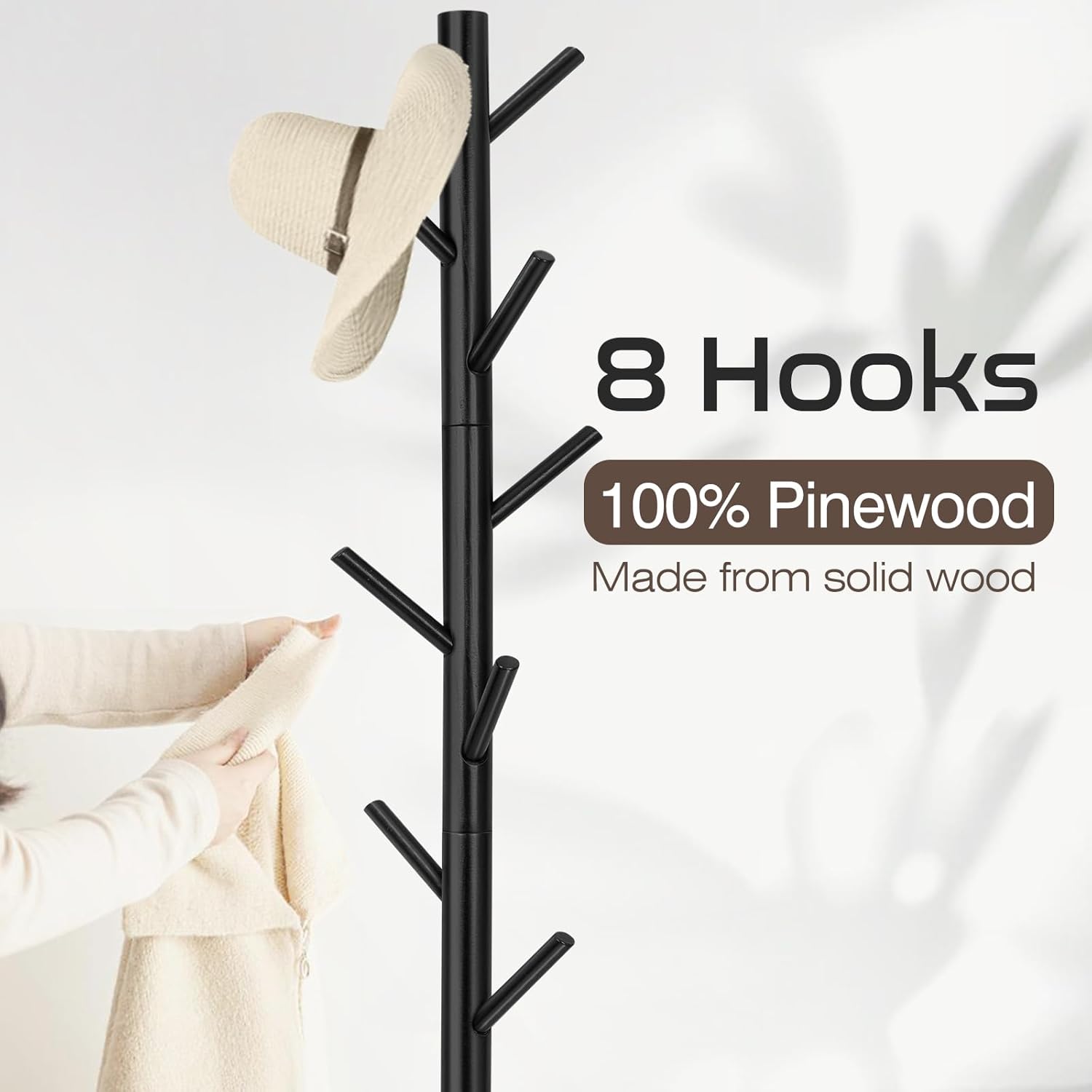 Detalle 2 de Wangmuxia Coat Rack with 8 Hooks ⚙