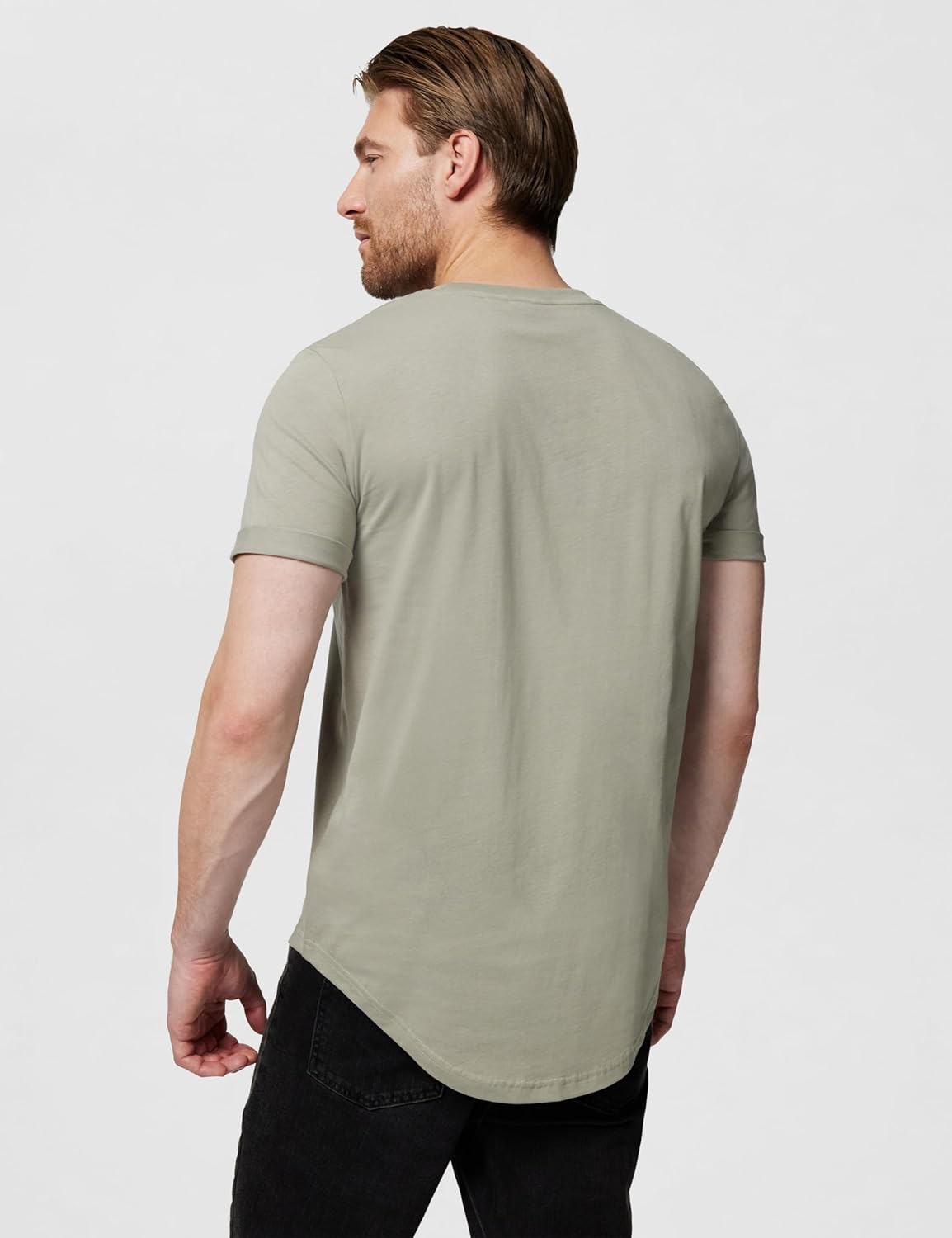 Thumbnail 3 de Calvin Klein Herren T-Shirt Kurzarm Badge Turn Up Sleeve Rundhalsausschnitt aus 100% Baumwolle