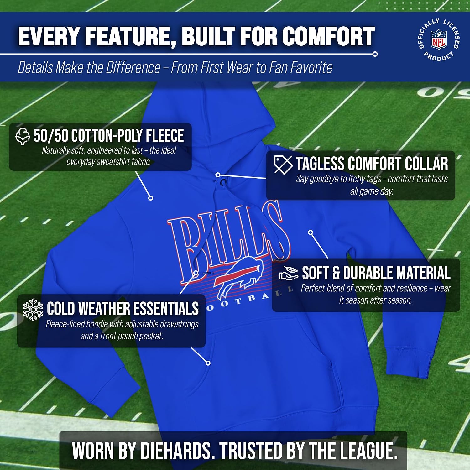 Detalle de NFL 3027_OTBPNFL Overtime Blueprint Pullover Hoodie, Fleece, Unisex Fit