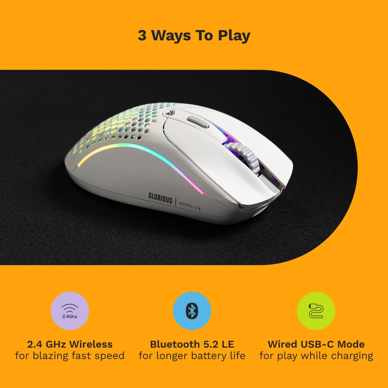 Thumbnail 6 de GLORIOUS Model D 2 Wireless ゲーミングマウス マットホワイト・66g・3つの接続方式