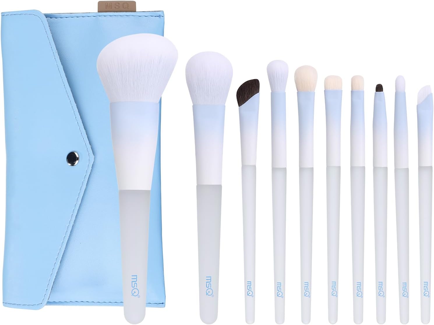 Detalle de MSQ Makeup Brush Set, 10 Pieces with Dual-Fibre Bristles and Carrying Bag