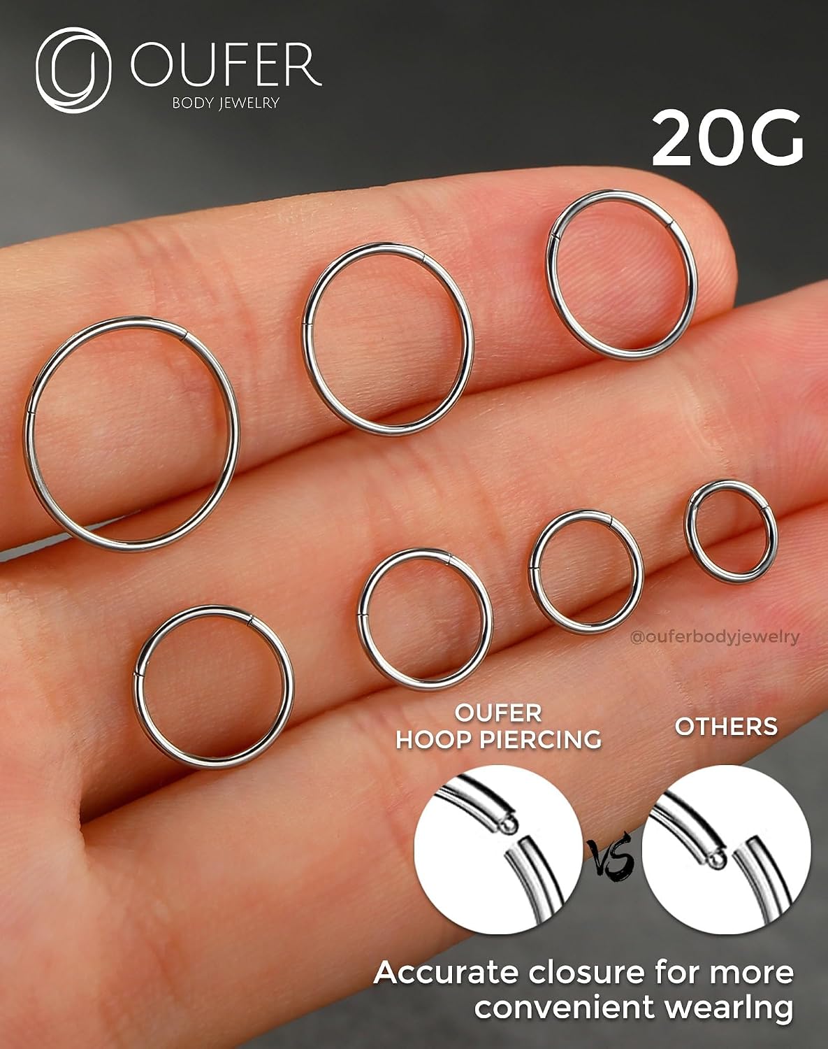 Detalle 2 de OUFER 20G Piercing nez 316L 7 mm