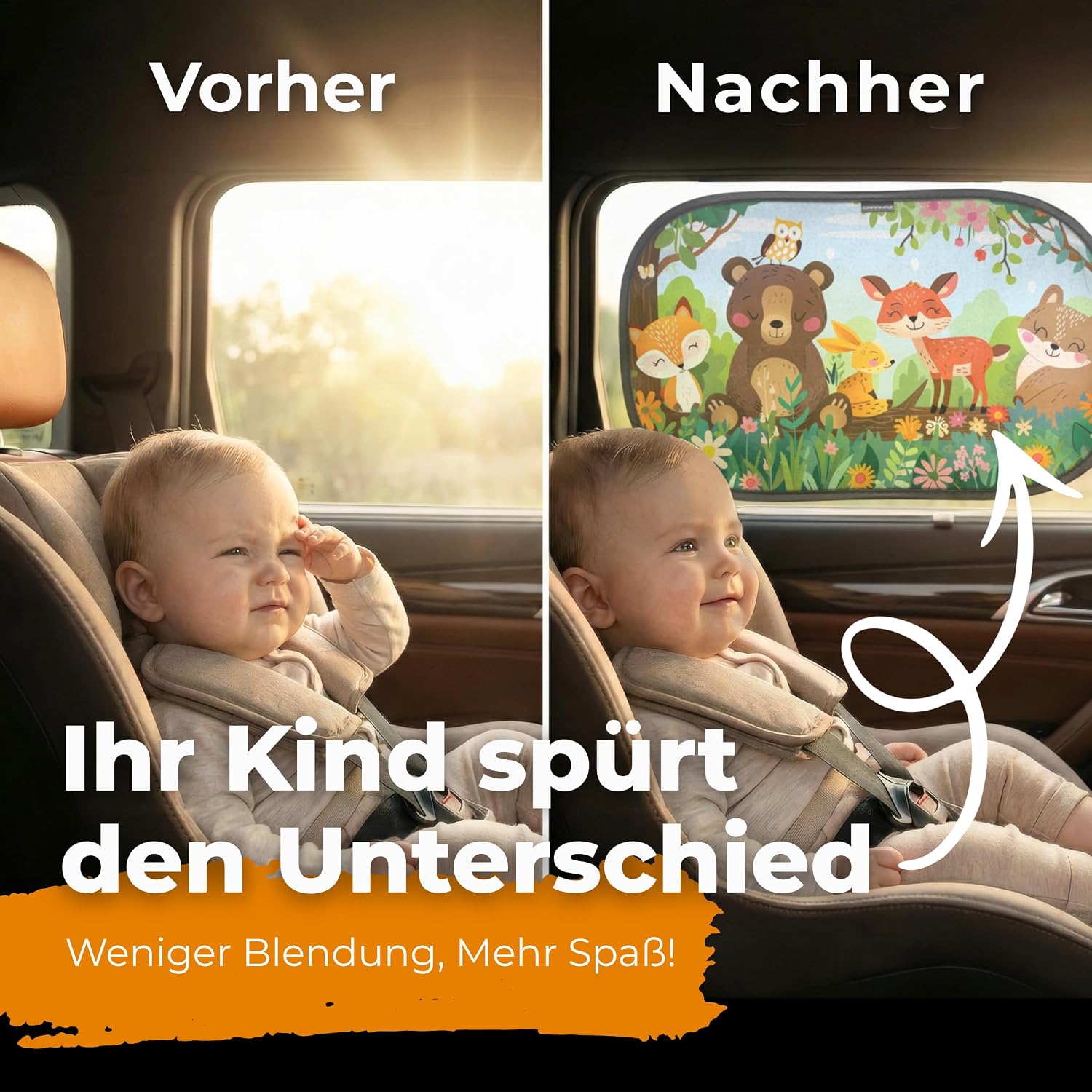 Thumbnail 2 de CARAMAZ Sonnenschutz Auto Baby mit UV Schutz – Opti-Dark GSM100+ Verdunklung 51x31 cm, 2 Stück