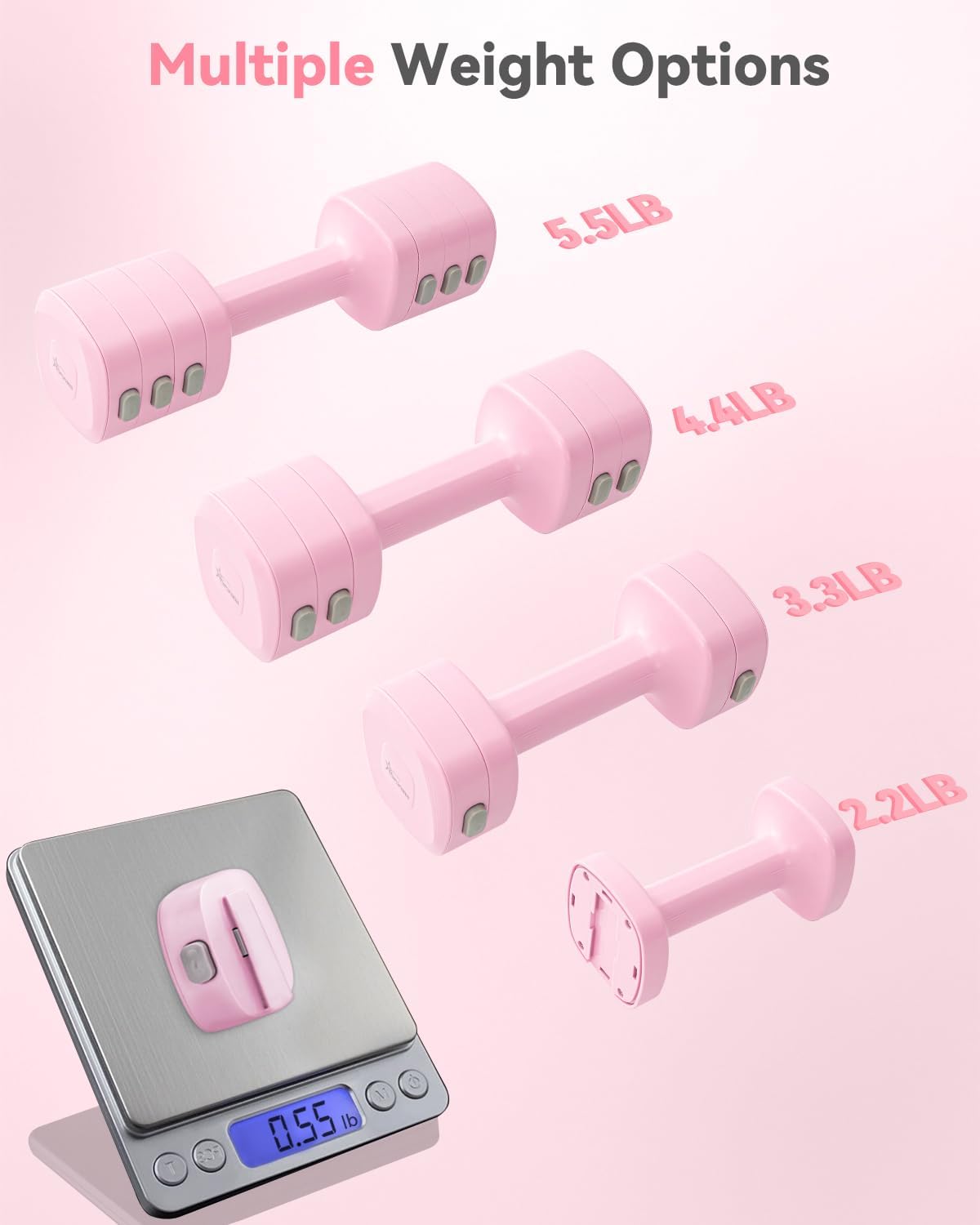 Detalle 1 de Srsrana 2-in-1 Adjustable Dumbbell & Kettlebell Set, Quick-Change Weights