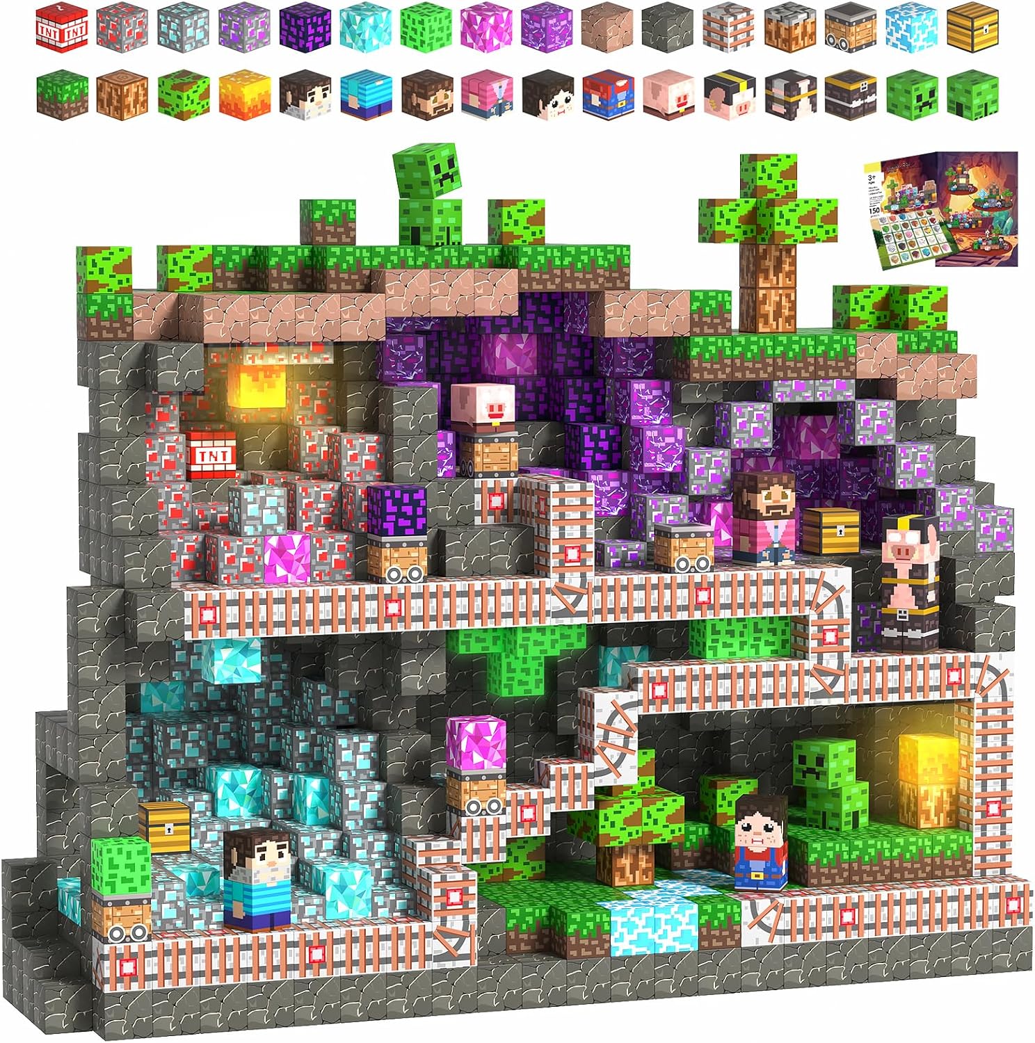 Thumbnail 6 de Magnetische Bausteine Bauspielzeug – 150 Pcs mit 41 Designs und Geschichtenbuch (Hühnerstall)