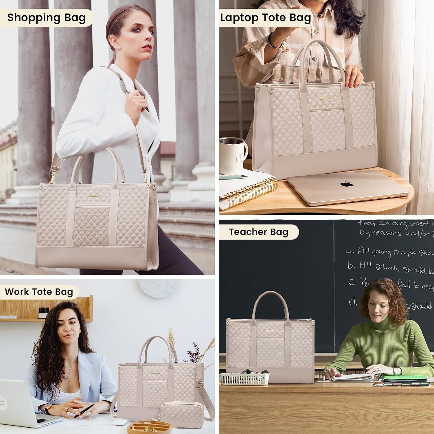 Thumbnail 1 de LOVEVOOK Laptoptasche 15,6 Zoll – Große, vielseitige Damen-Handtasche mit Schutz, Wasserabweisend und verstellbarem Tragegurt