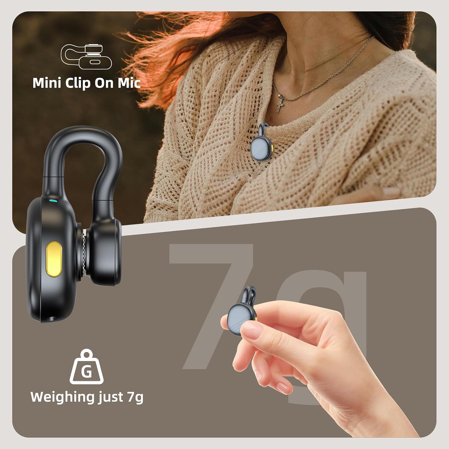 Detalle 2 de TXTUNE K28 Wireless Lavalier Microphone with USB-C and Charging Case