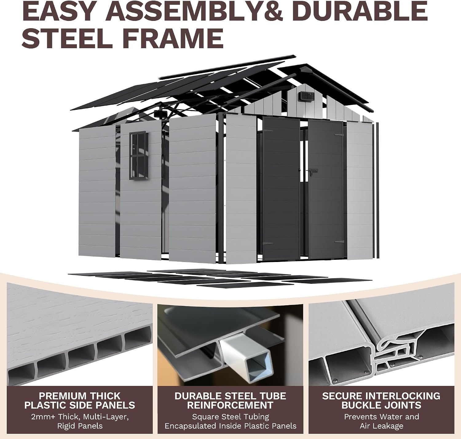 Detalle 2 de Patiowell Resin Storage Shed 8 x 10 ft