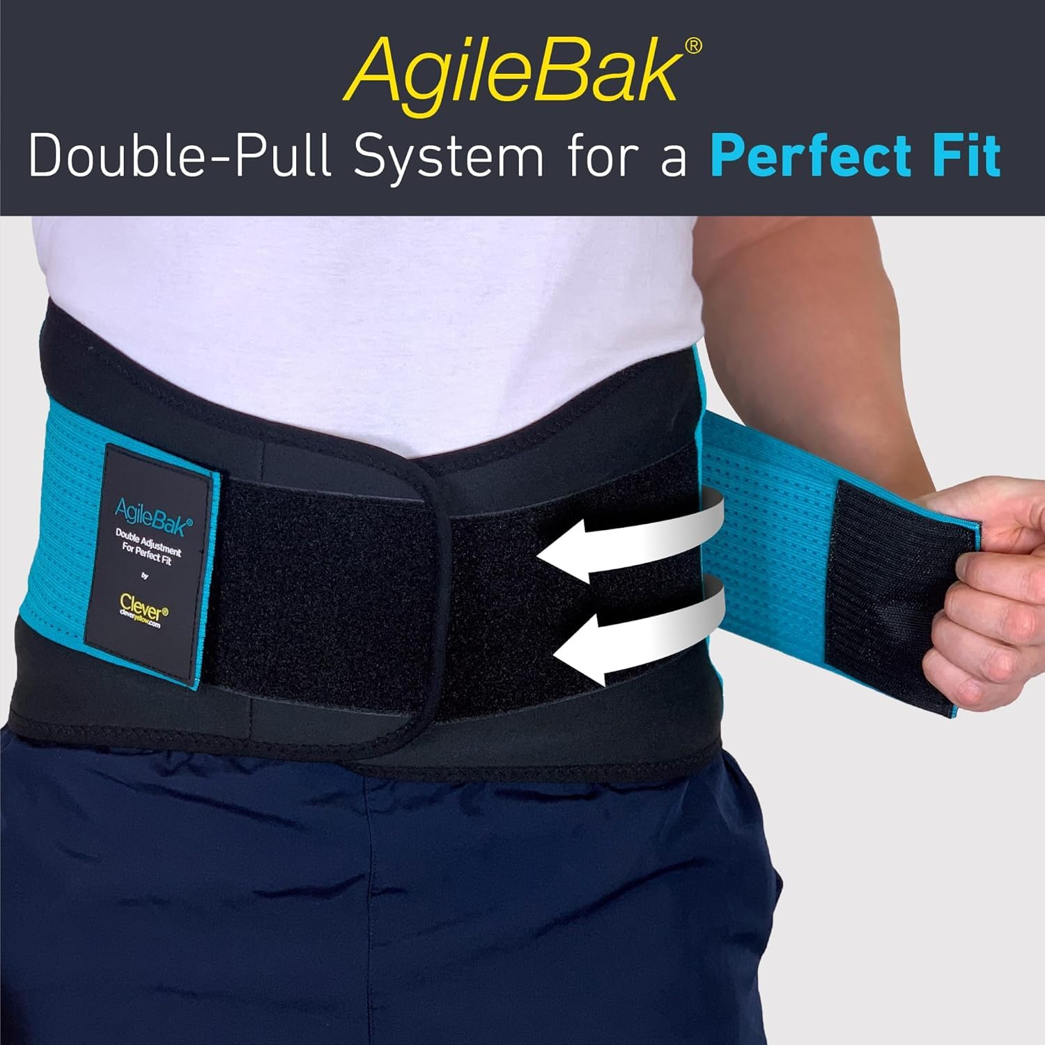 Detalle de Clever Yellow Premium Back Support Belt (Lumbar Support Brace) – Adjustable Neoprene Lower Back Support, Size L