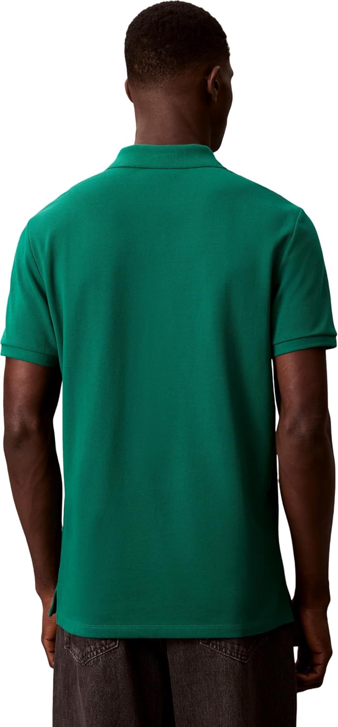 Detalle 2 de Calvin Klein Men’s Short Sleeve Monogram Pique Cotton Polo Shirt