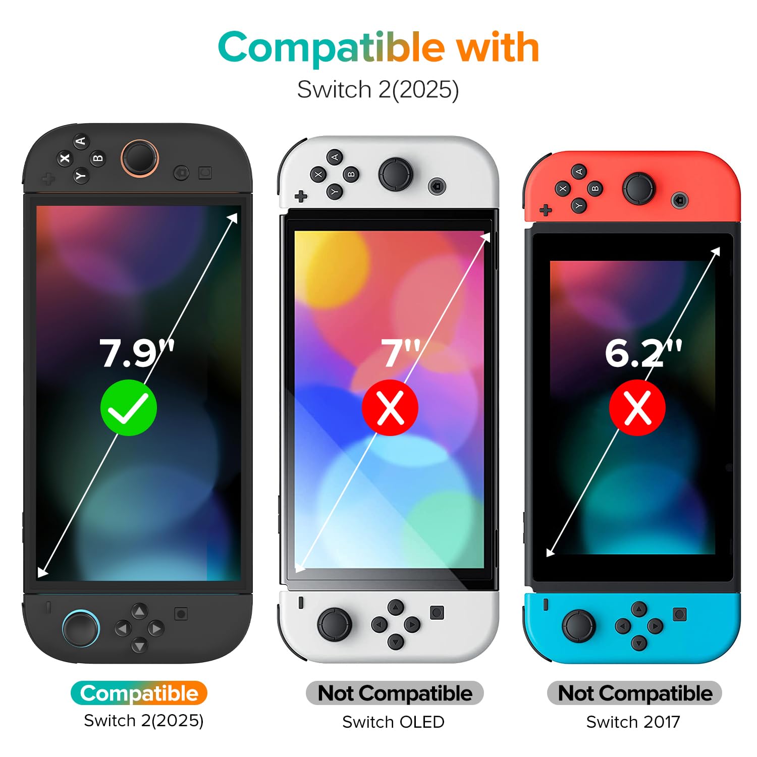 Detalle 2 de ivoler Nintendo Switch 2 screen protector, 3-Pack 7.9 in
