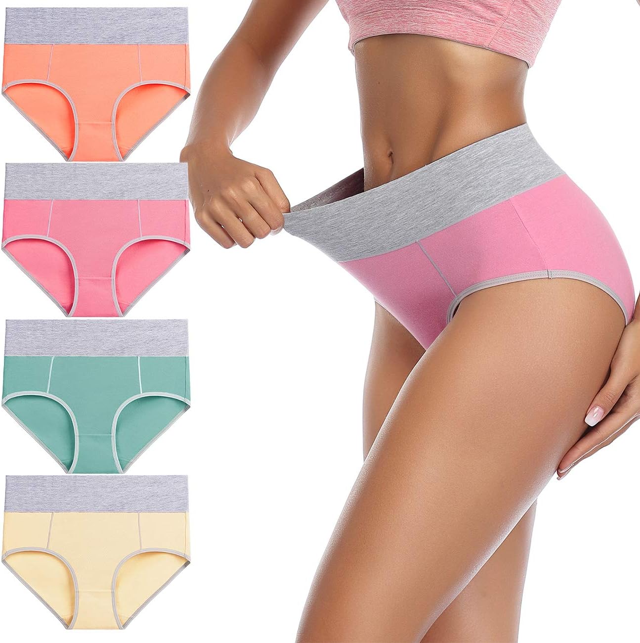 Detalle 2 de Wirarpa Women High Waist Cotton Knickers – Full Coverage Briefs (4 Pack)