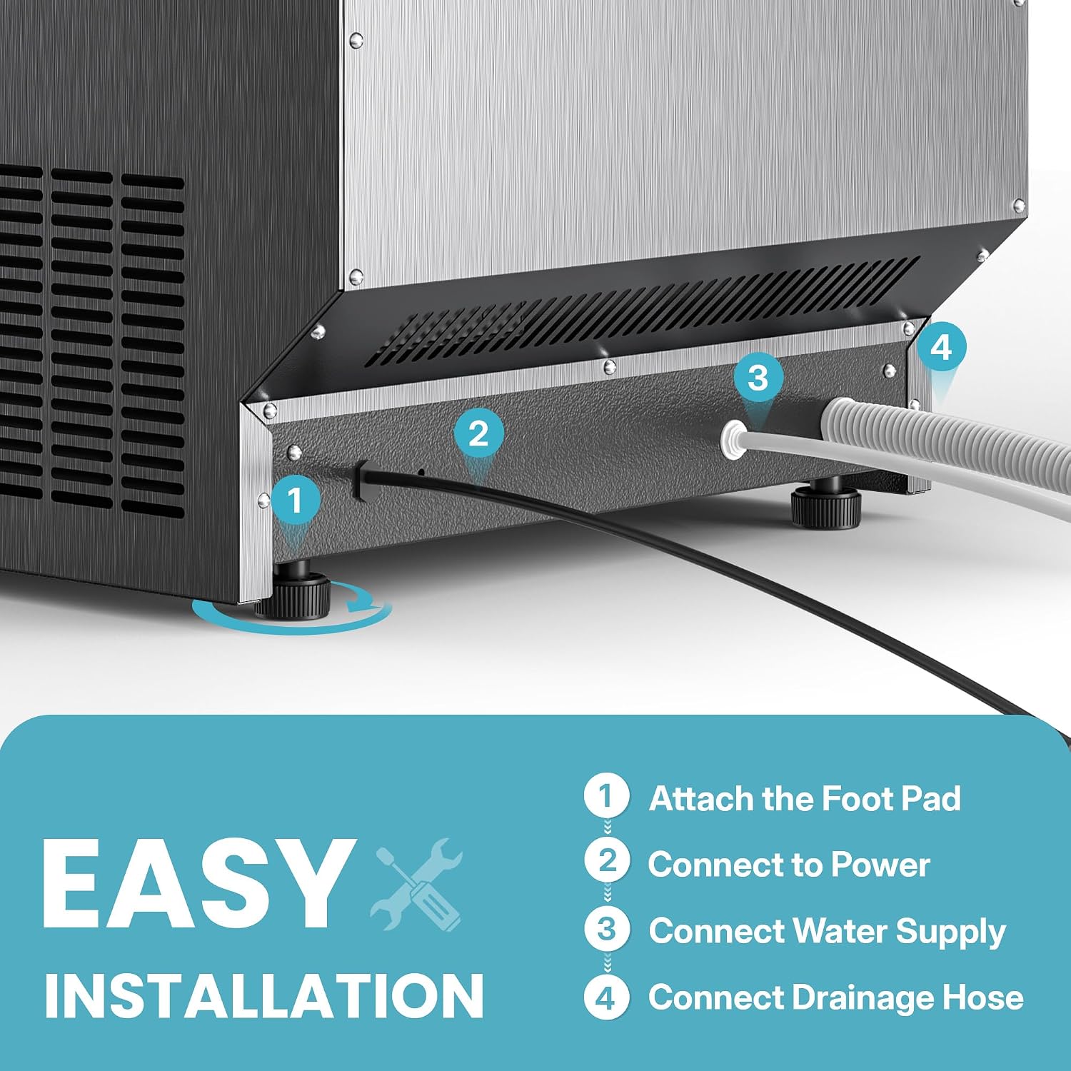 Thumbnail 6 de Manastin CIM100-01 Commercial Ice Maker, 100 lb/24h, Under-Counter, Self-Cleaning