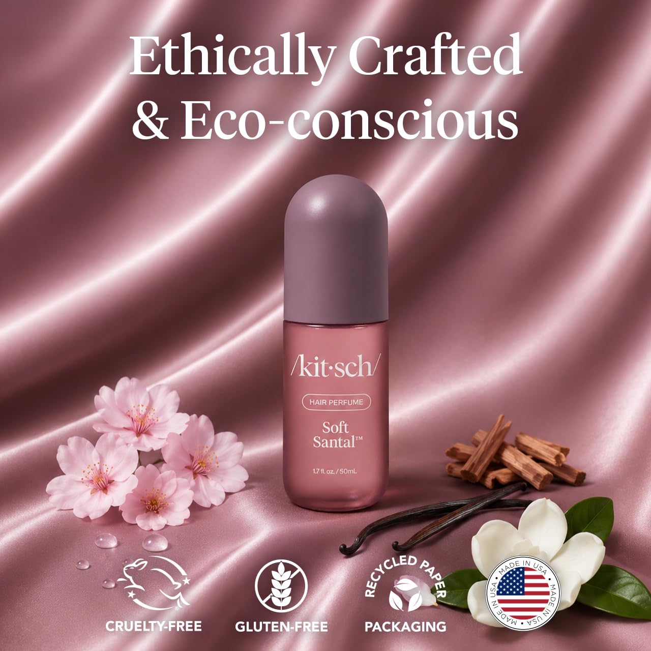 Thumbnail 5 de Kitsch Soft Santal Hair Perfume, 50 mL Hair and Body Mist with Odor-Eliminating Technology