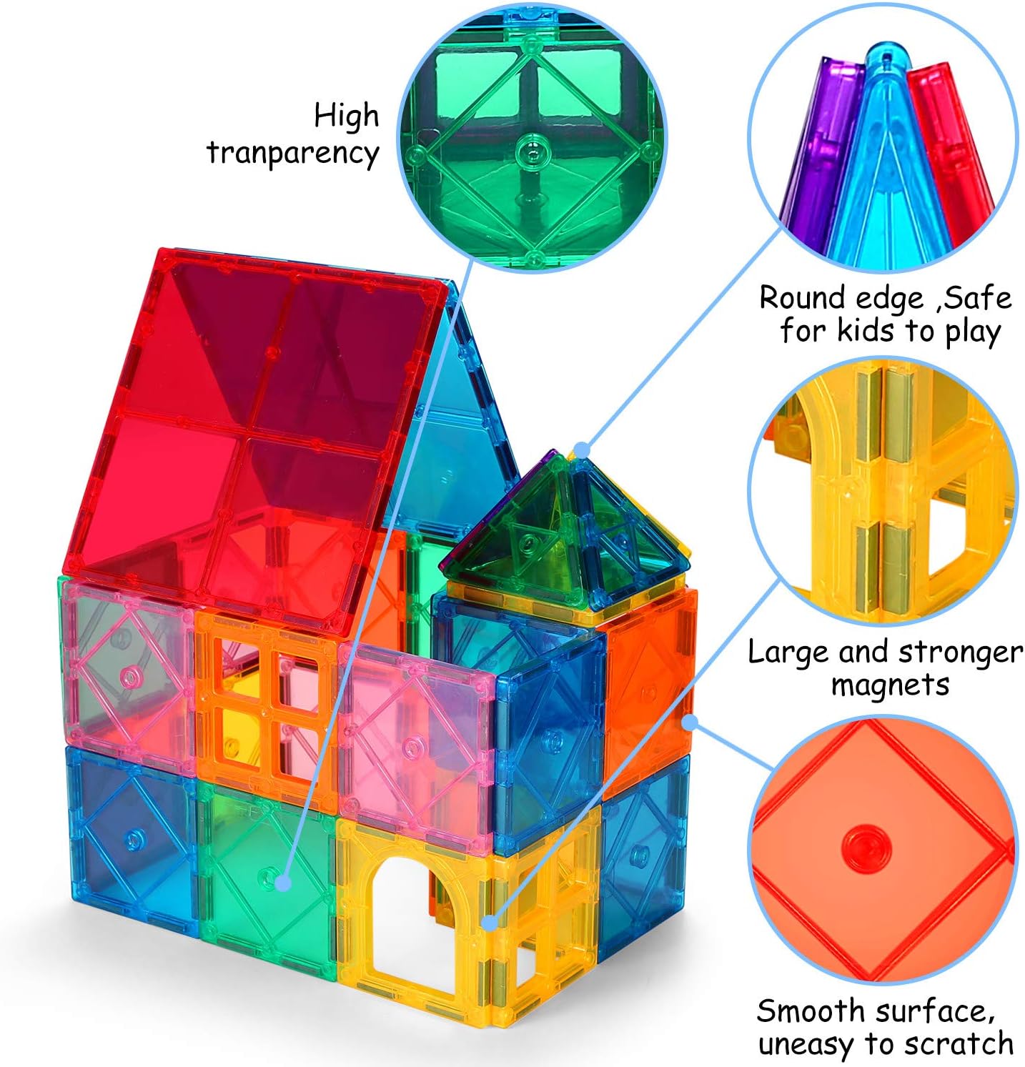 Detalle de vatenick 64PCS Magnetic Building Tiles 🧩