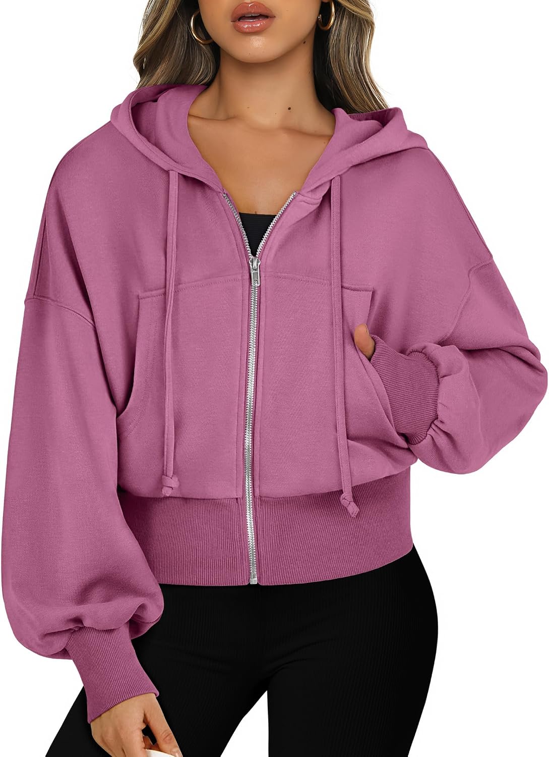 Detalle de ANRABESS Women's Zip-Up Hoodie, Rayon-Polyester