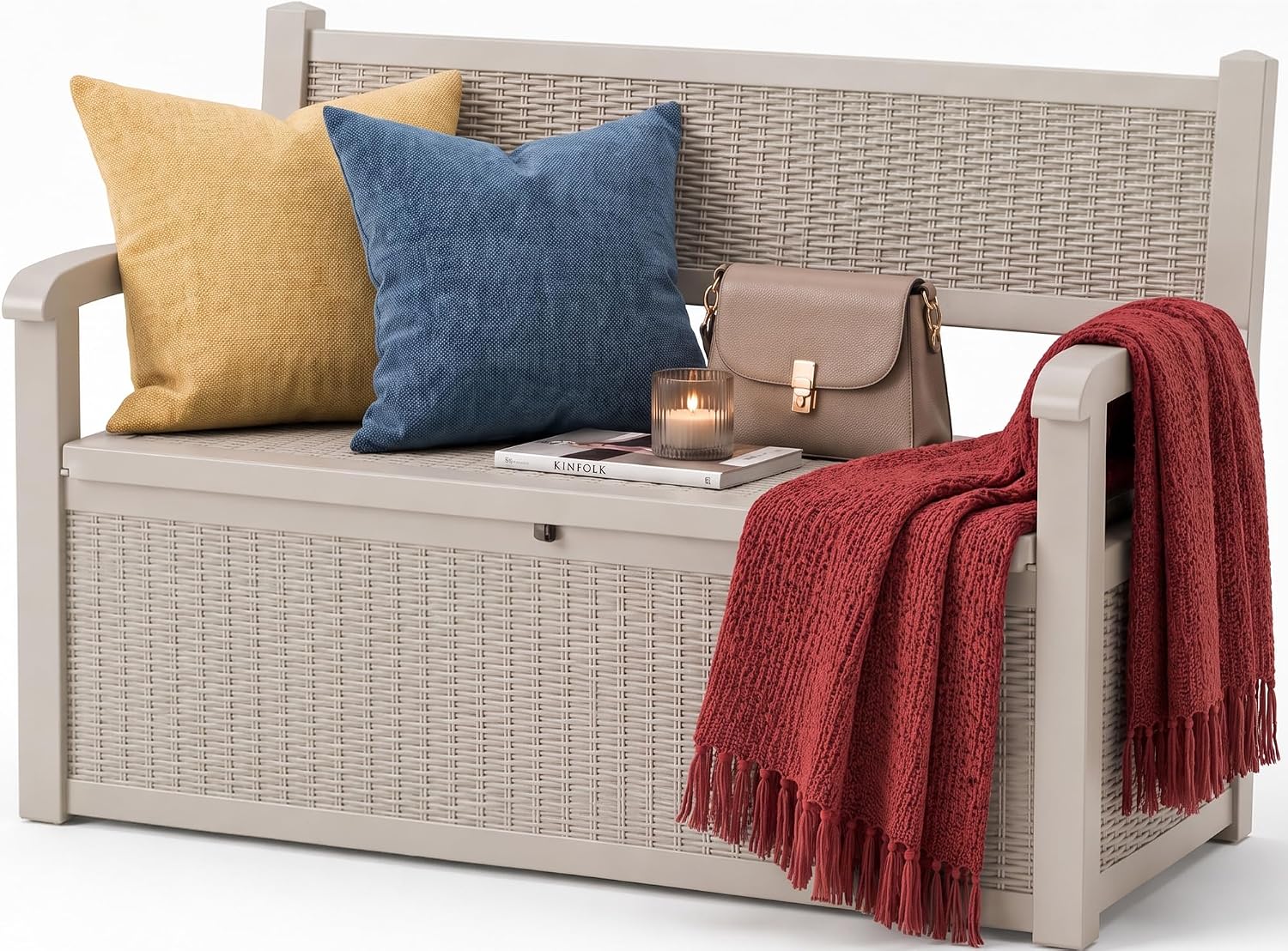 Detalle de EFU Outdoor Storage Bench, 130 Gallon