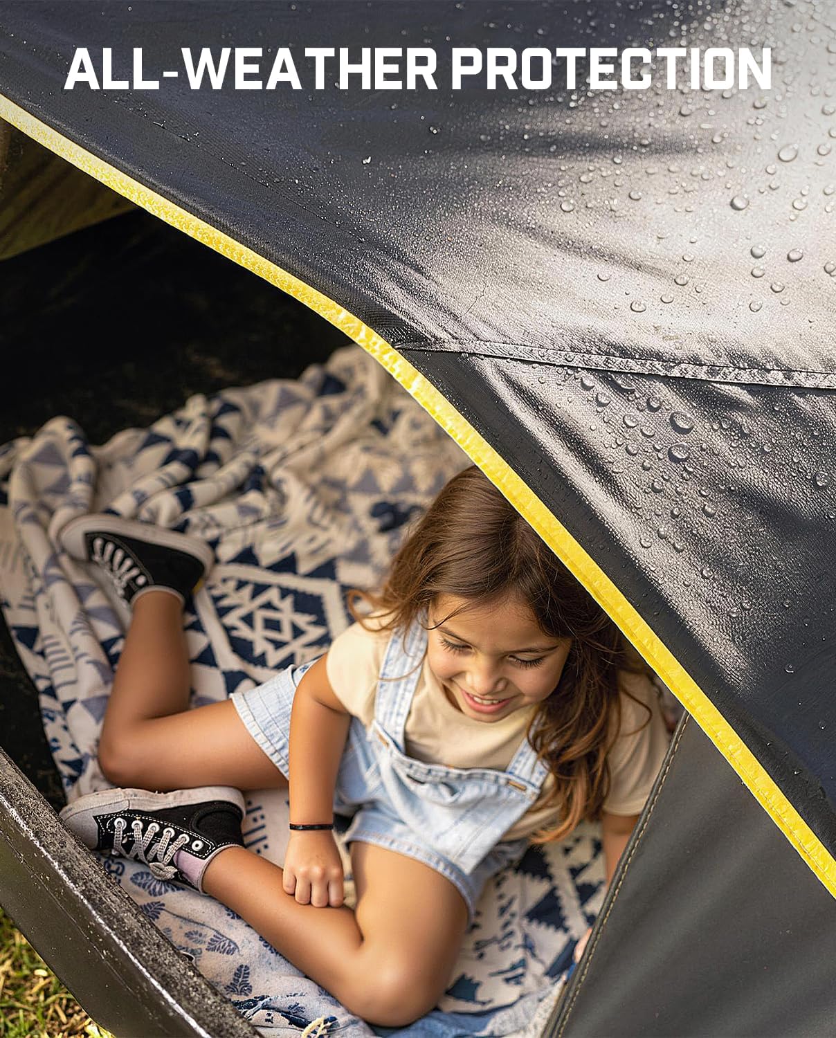 Detalle de FanttikOutdoor Zeta C2/3/4 Camping Tent: Instant Setup, All-Weather Shelter for 2–4